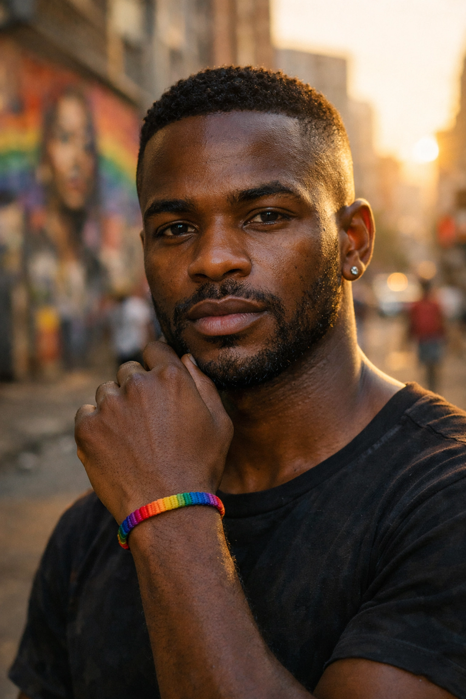 A resilient Black queer man in South Africa representing the human side of health and HIV activism.