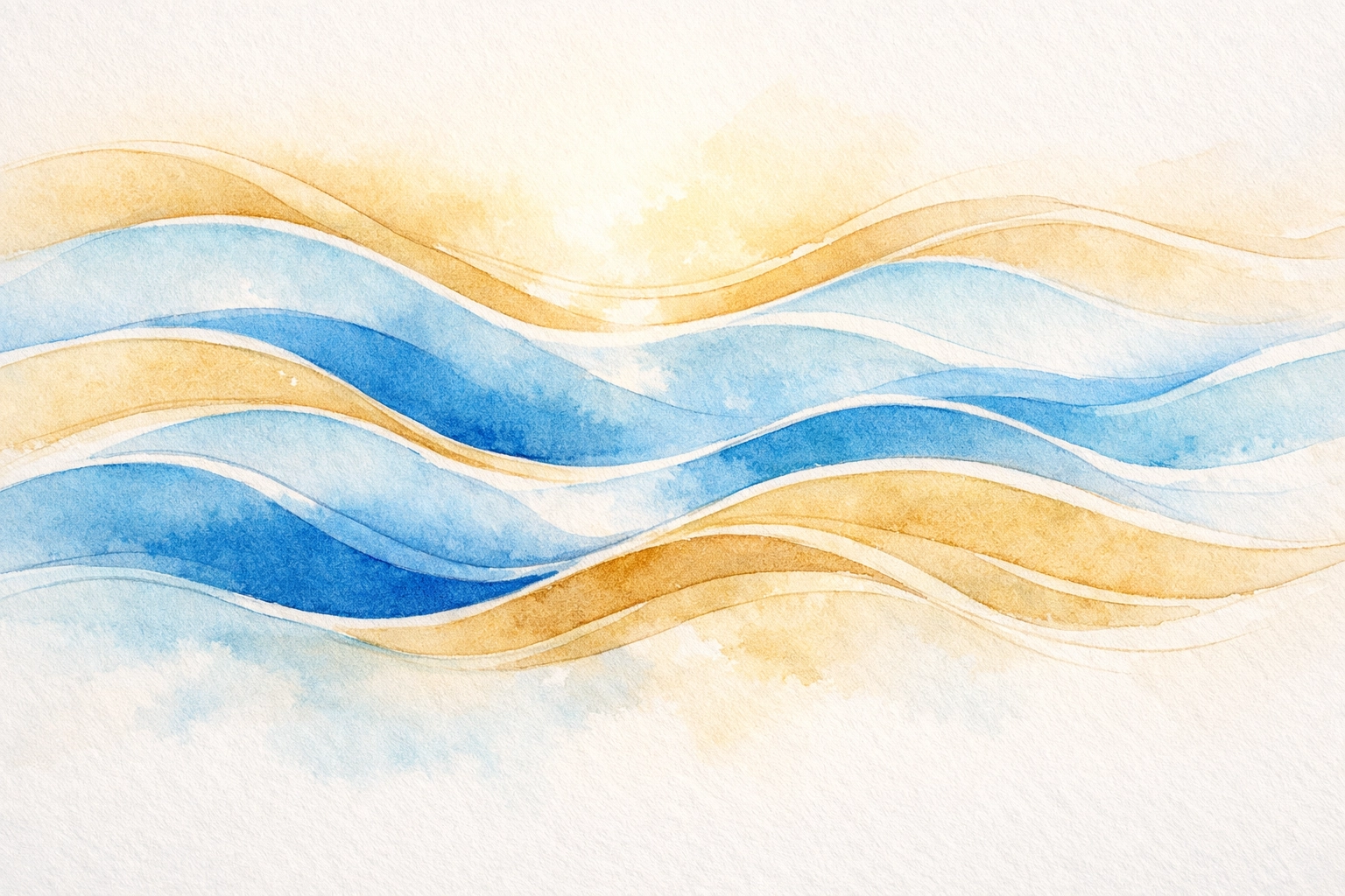 Calming watercolor waves representing peaceful breathing for morning reset and stress relief