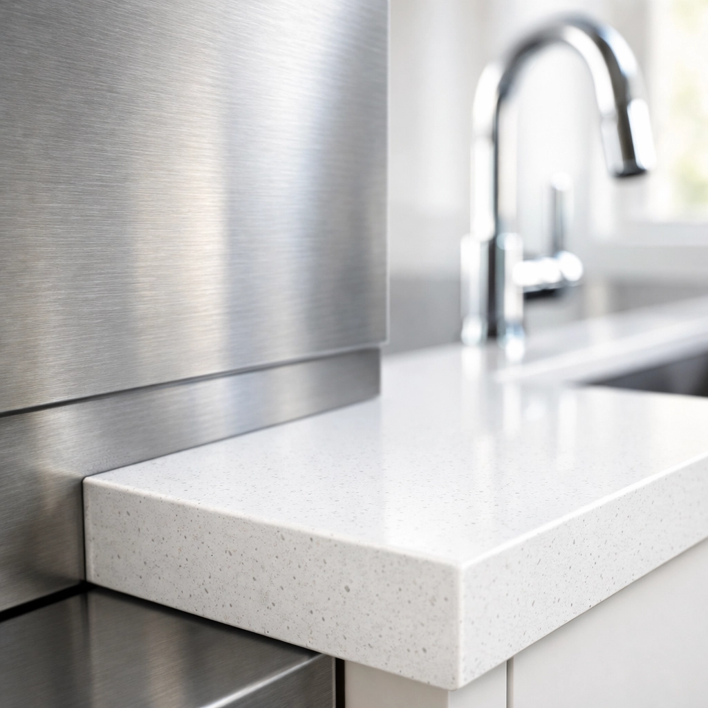 Pristine luxury kitchen surfaces maintained by recurring professional cleaning to preserve property value.