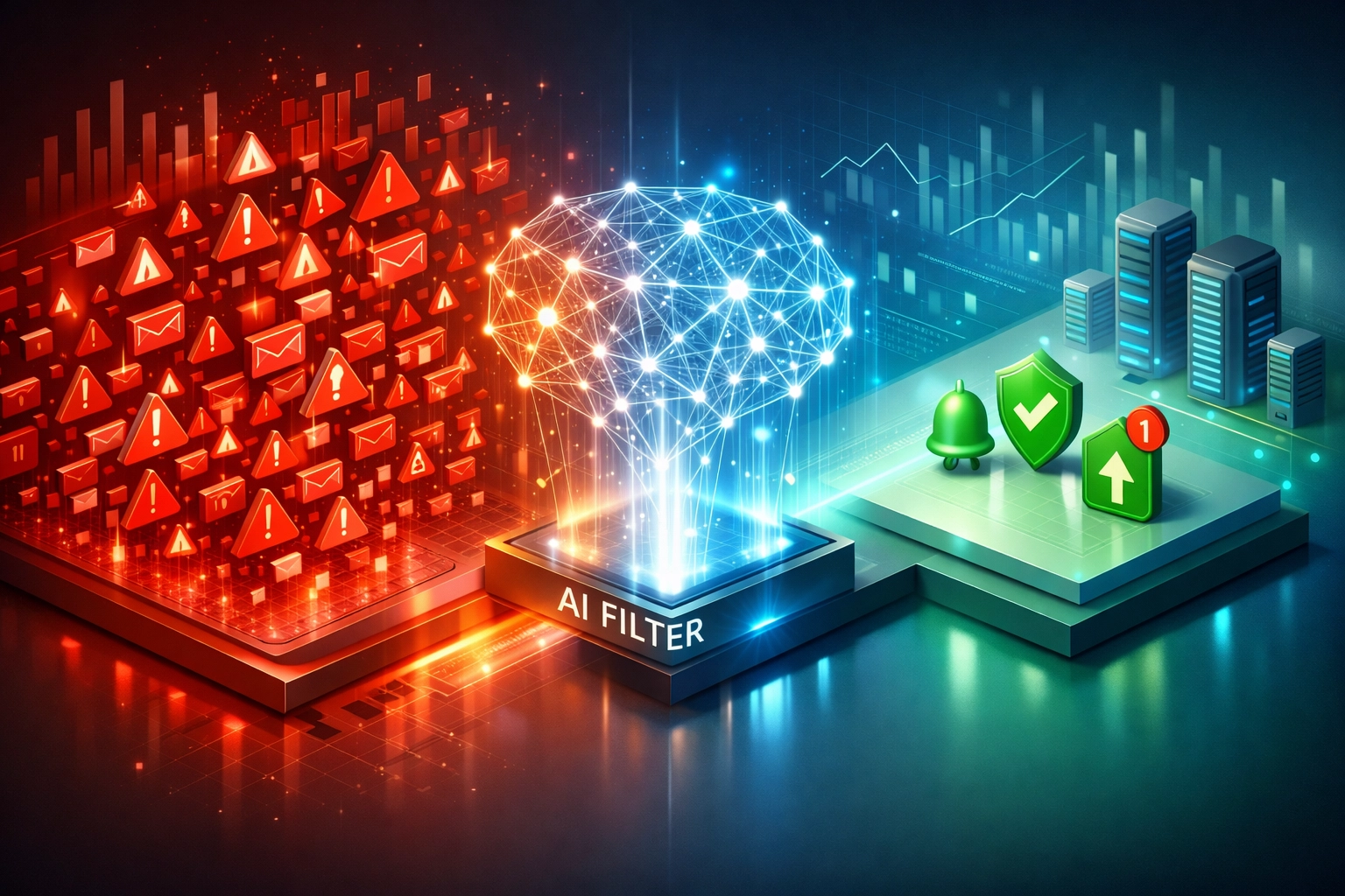 Agentic AI event correlation reducing IT alert noise from chaos to prioritized incidents