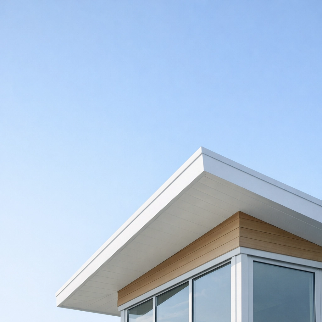 Modern metal roofing in Northern Beaches showing clean lines against a clear sky.