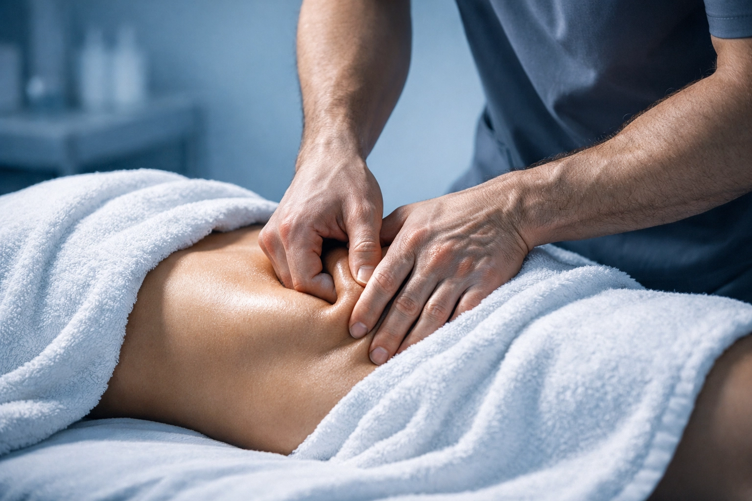 Clinical manual therapy and deep tissue hip release at LIFE Rx THERAPY for long-term sciatica pain relief.