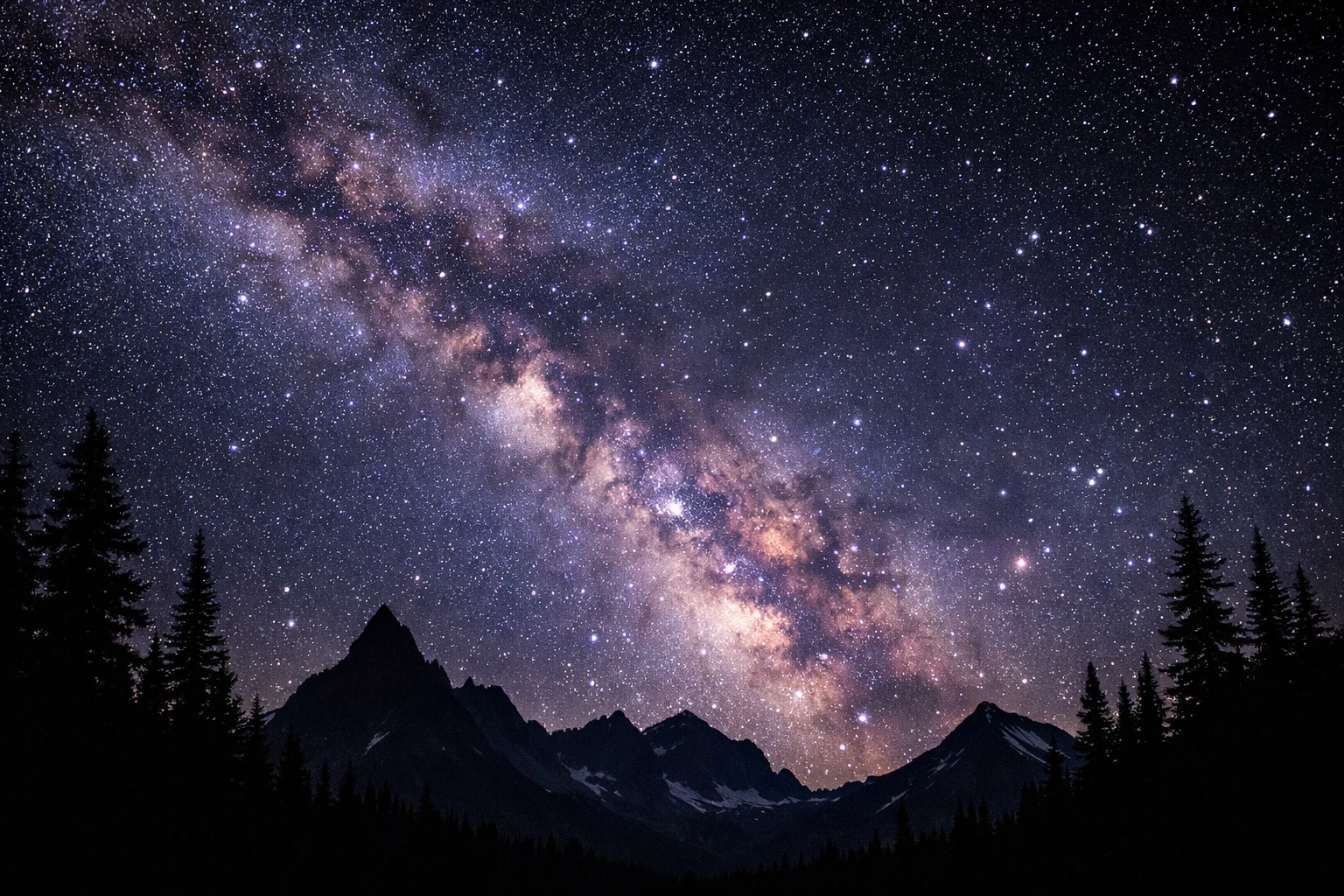 Milky Way stars over Glacier National Park, ideal for astrophotography and landscape photography spots.