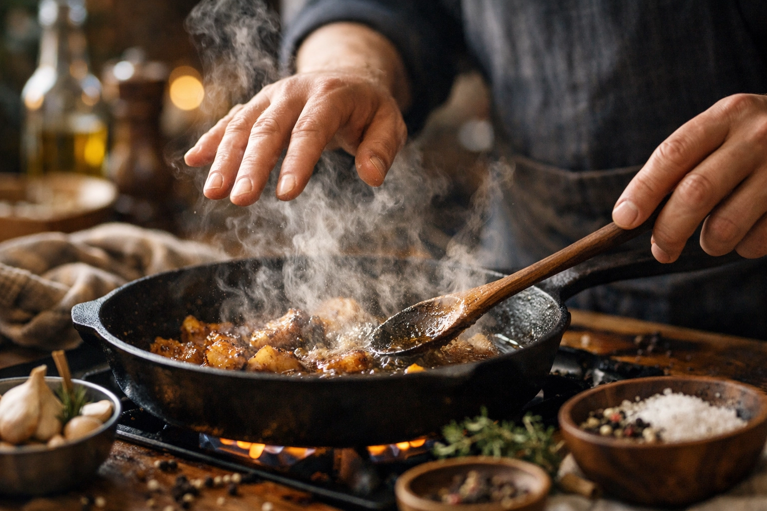 [HERO] How to Cook by Smell and Sound: The Sensory Skills That Make You a Better Chef (Even Without Looking)