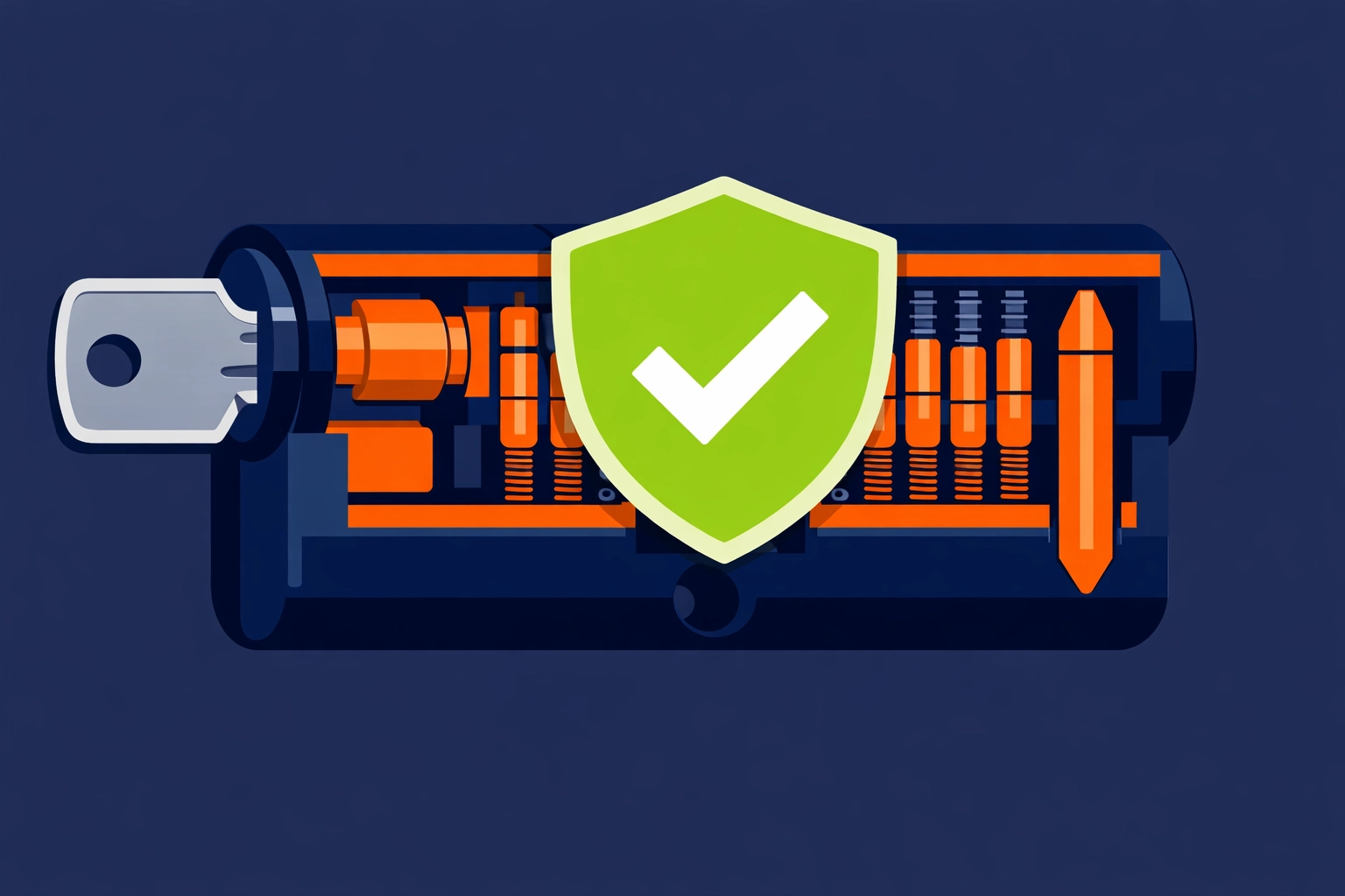 High-security anti-snap lock cylinder cross-section provided by an emergency locksmith Bristol.