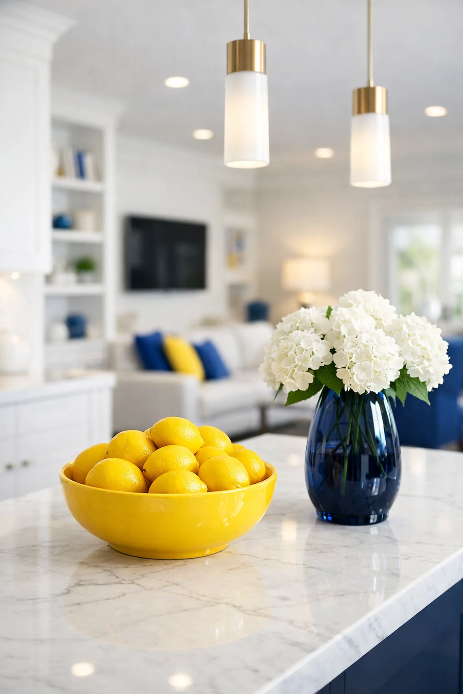 Sparkling marble kitchen island from a weekly house cleaning Berlin MA service.