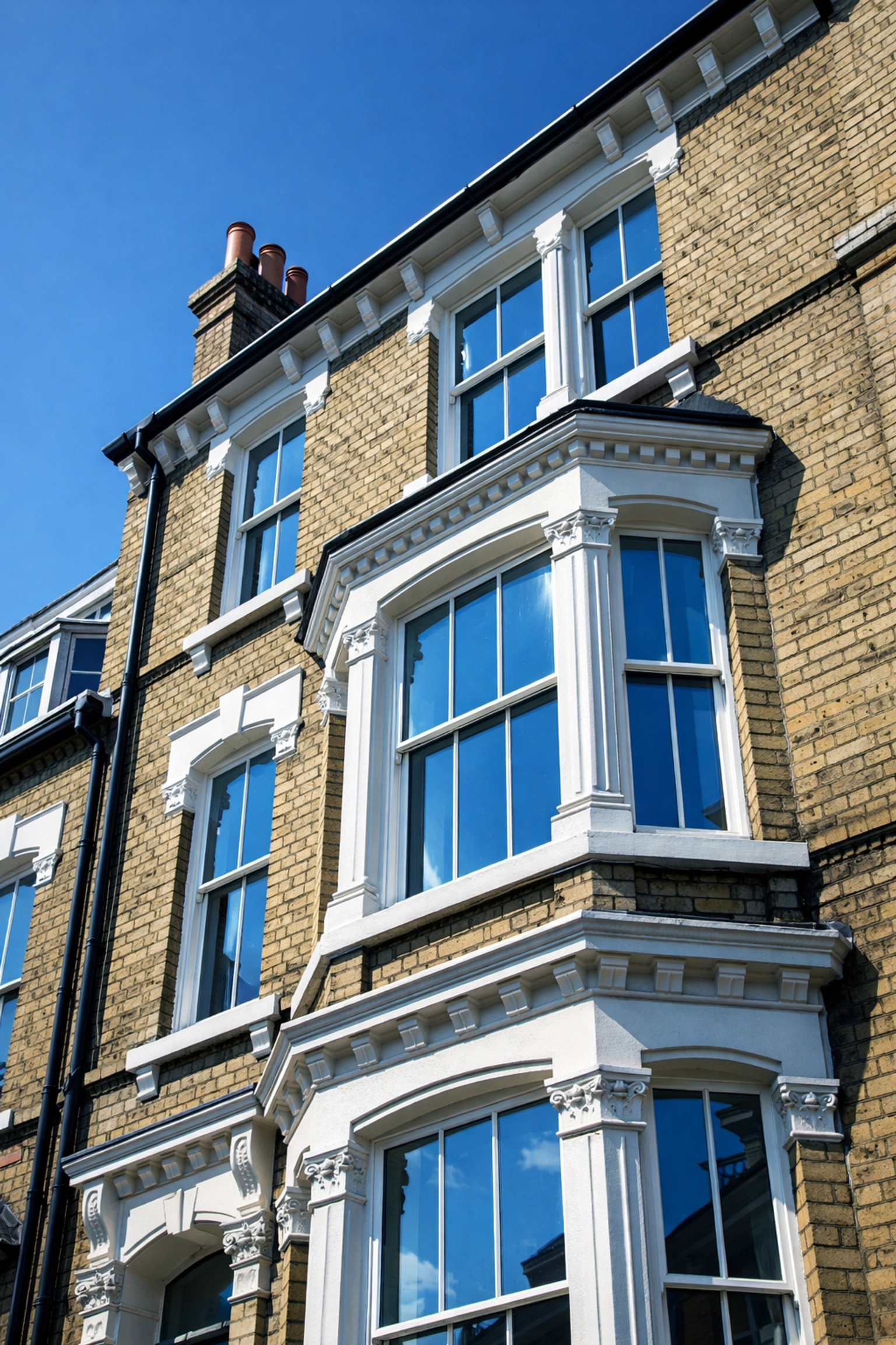 Victorian Cambridge home with tall sash windows requiring professional cleaning