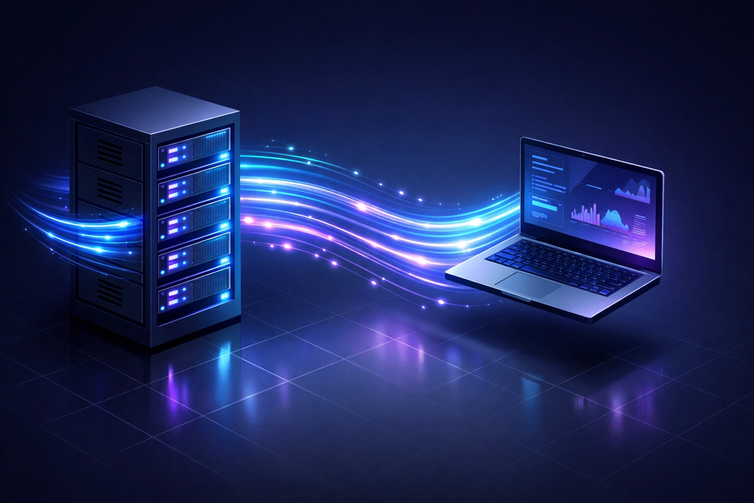 Server data processing before website content displays in browser window