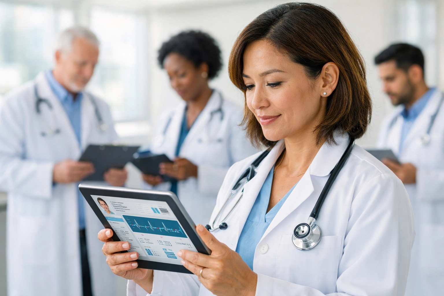 Licensed physicians reviewing patient eligibility for GLP-1 weight loss medication prescription