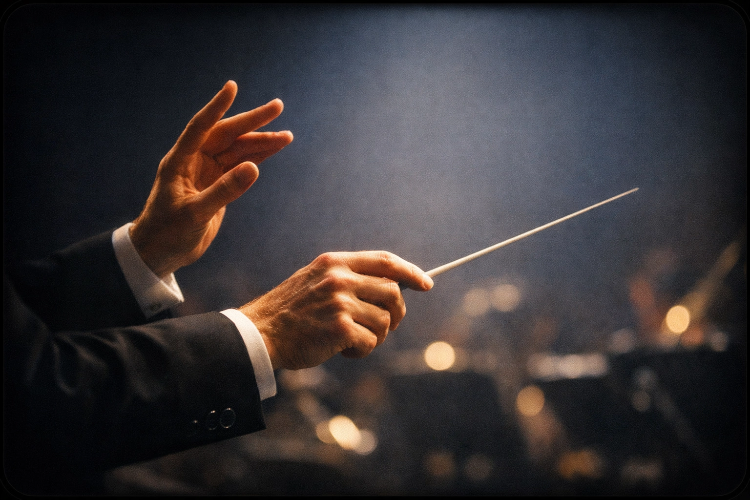 Conductor orchestrating harmony symbolizing legal operations leadership and coordination
