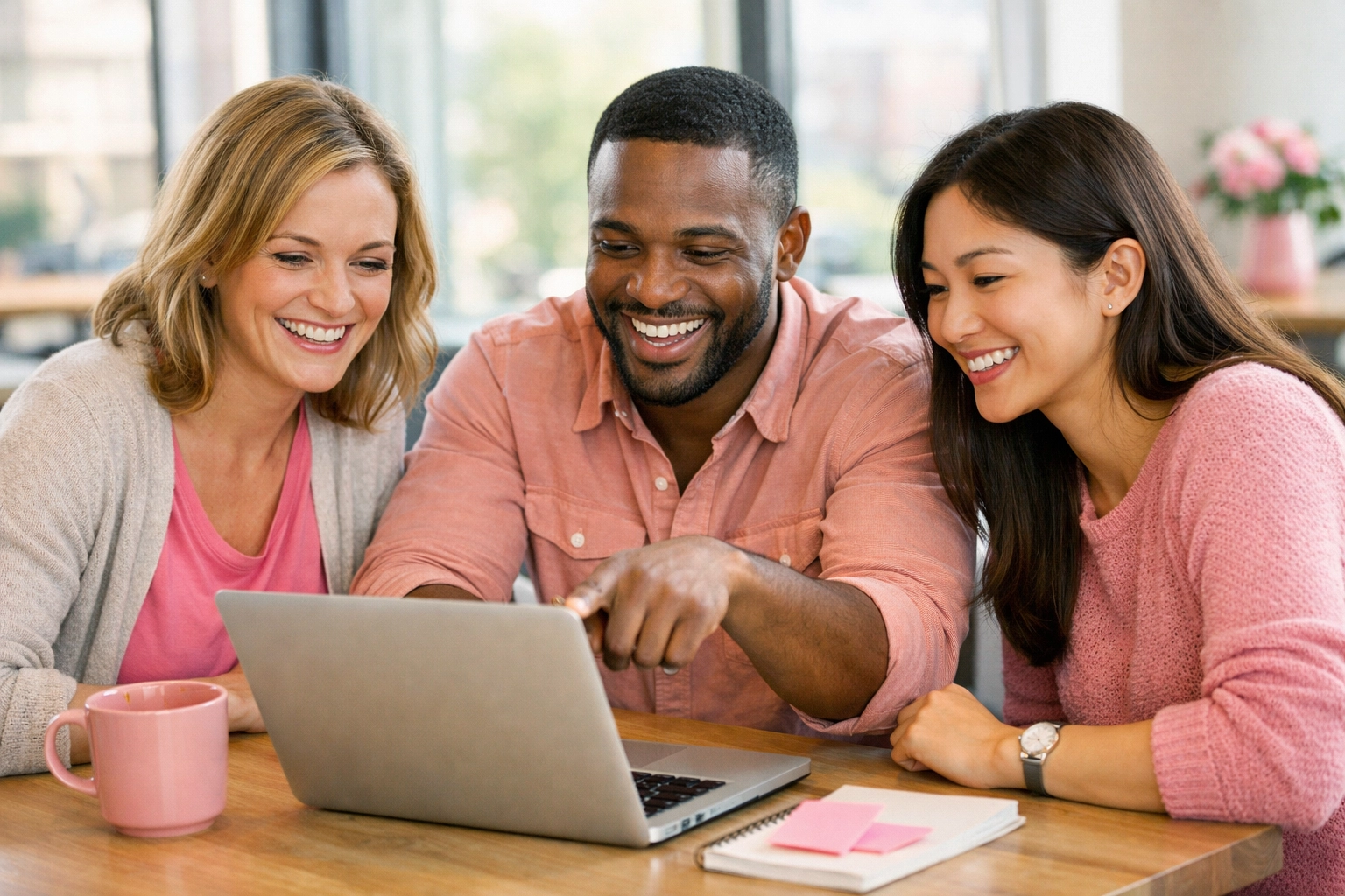 Team collaborating on LinkedIn lead generation strategy together