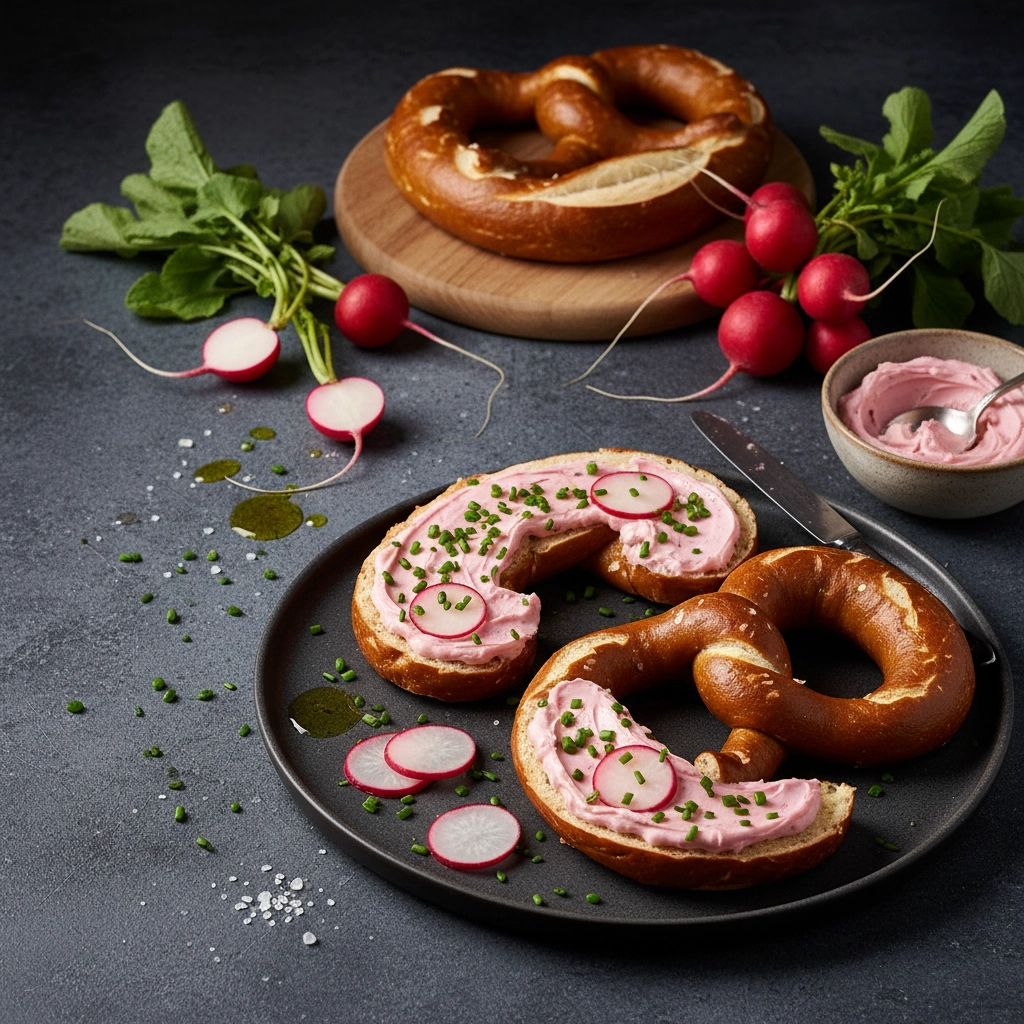Laugenbrezeln mit Radieschen-Butter – Der schnelle Starter