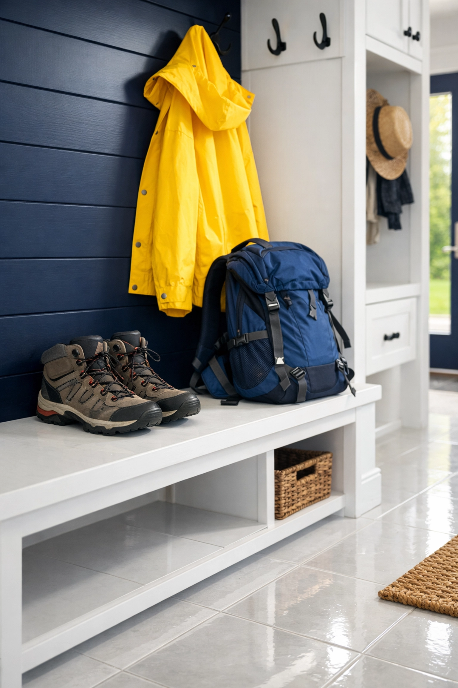 Sparkling clean entryway in a Stow home showing the benefits of regular professional house cleaning.
