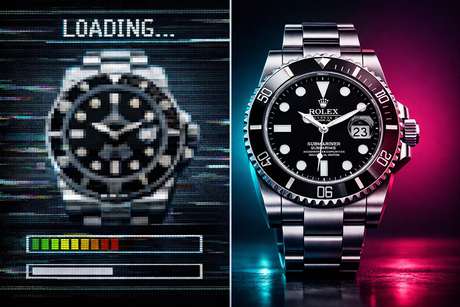 Comparison of slow versus fast-loading luxury product images on e-commerce websites