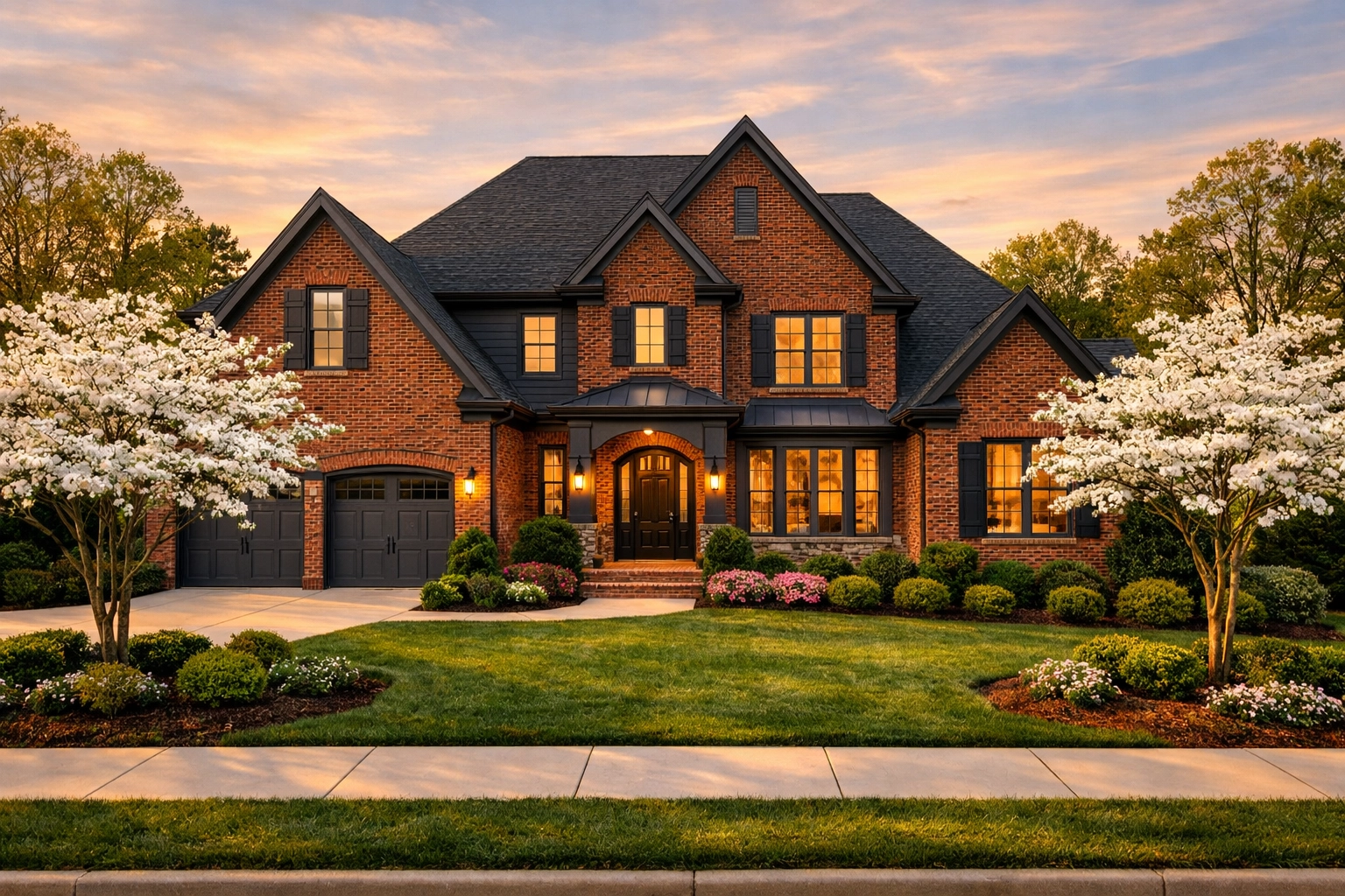 Transitional brick home in the NC Triangle, showcasing prime curb appeal in a quiet neighborhood. Transitional brick home in the NC Triangle, showcasing prime curb appeal in a quiet neighborhood.