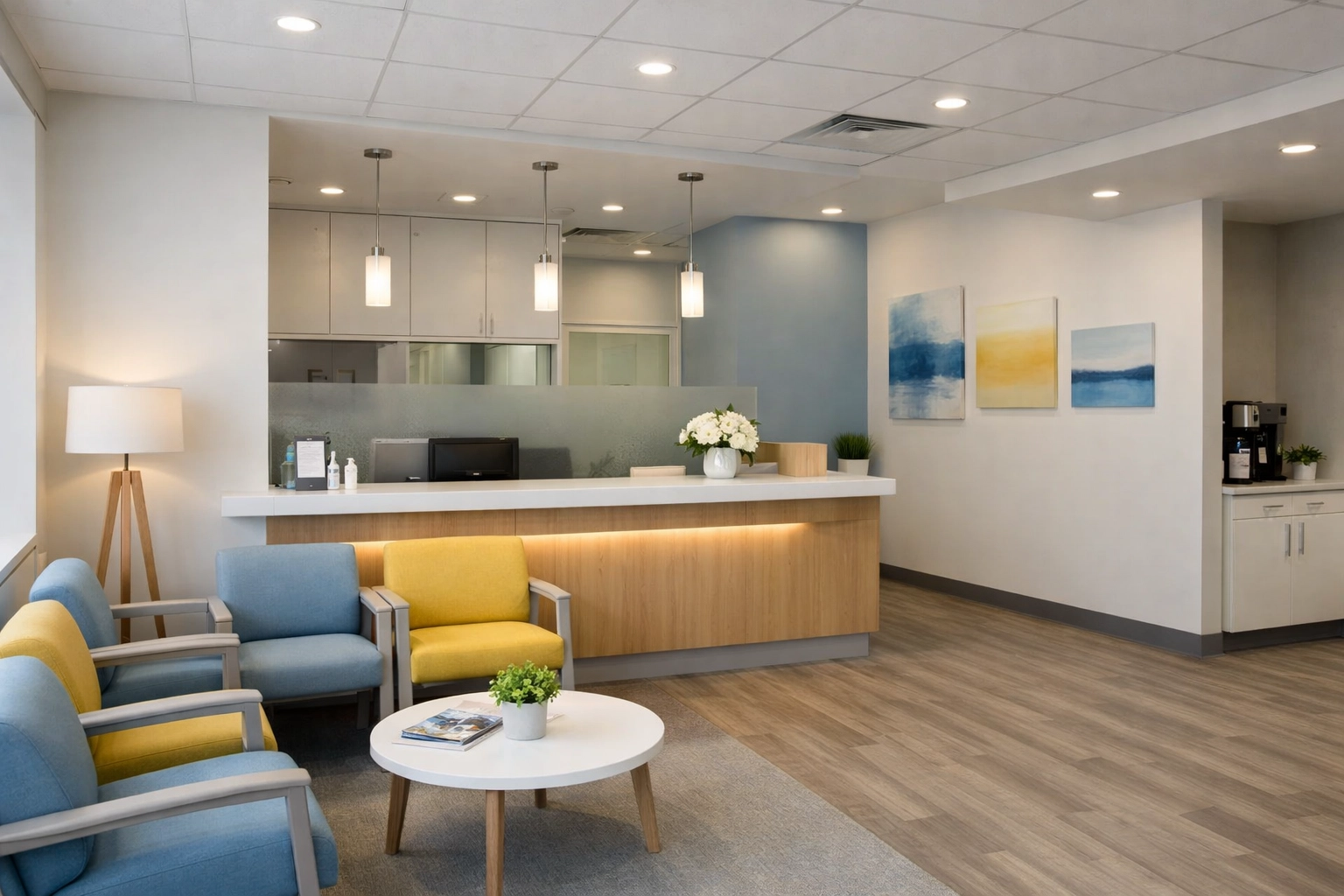 Clean and compliant medical office reception in Worcester providing a safe patient environment.