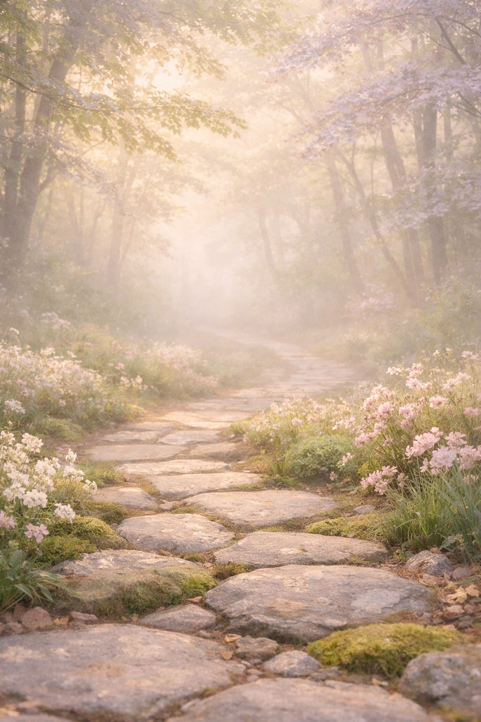 Gentle forest path representing the creative journey through softness not force