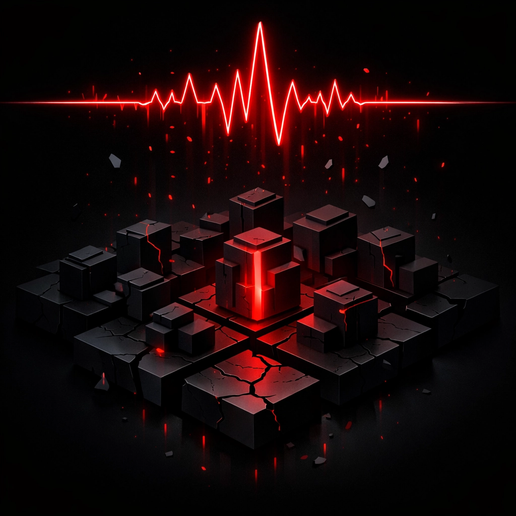 Fractured business buildings symbolizing the risk of ignoring AI search optimization and traffic loss.