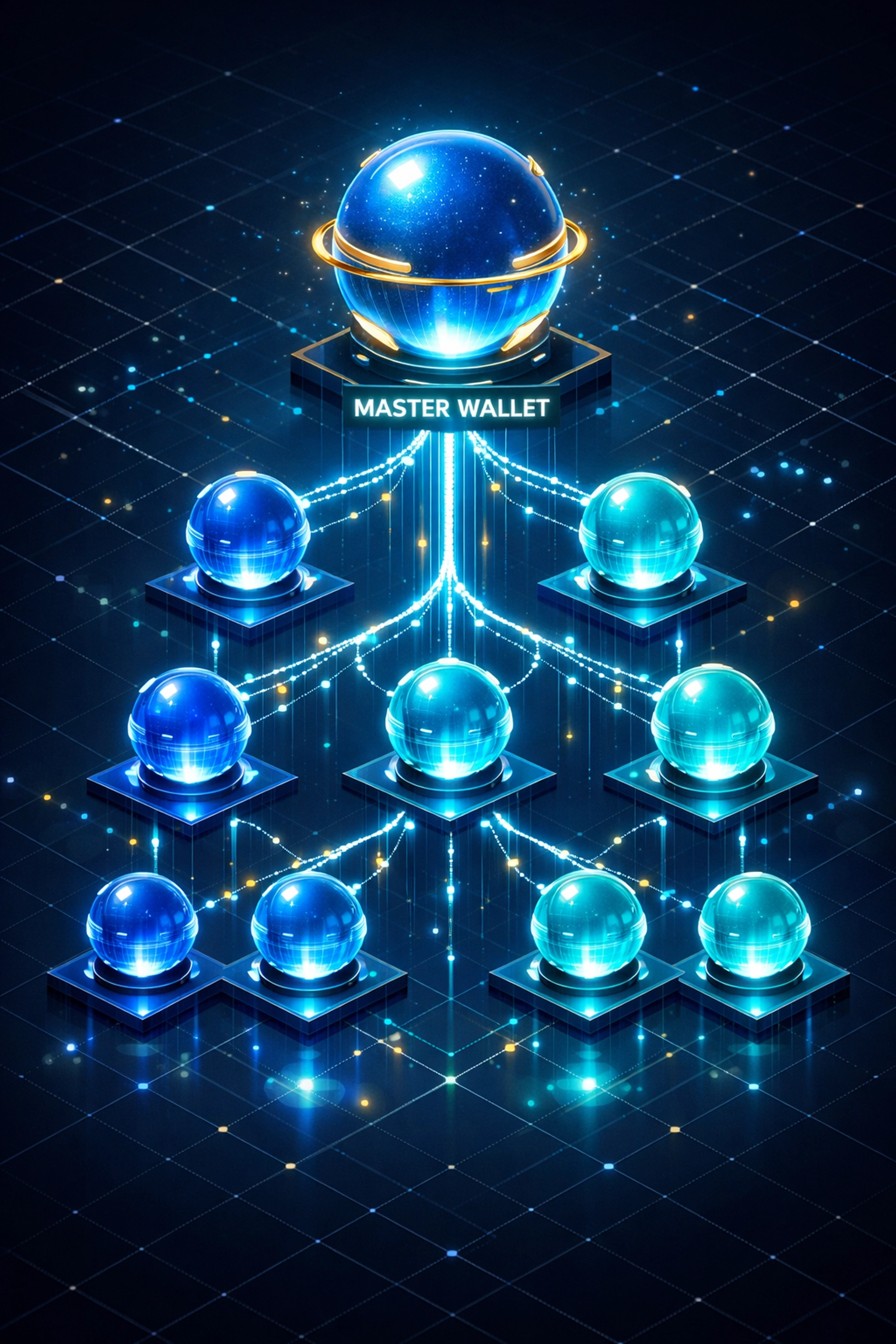 Master wallet and sub-wallet hierarchy structure in Larecoin's enterprise payment system