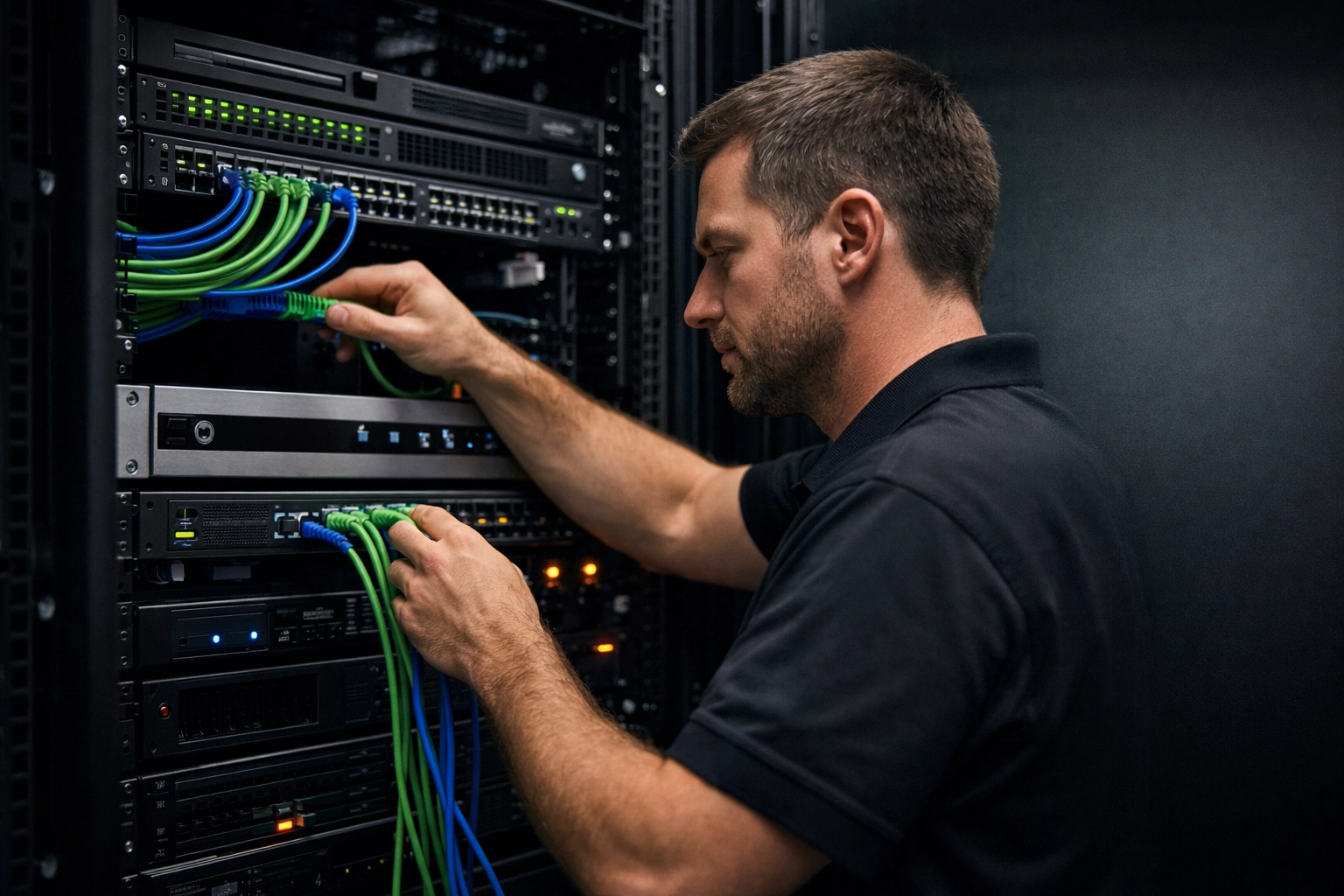 Converged IT infrastructure and server rack management for a secure and accountable Midwest business network.