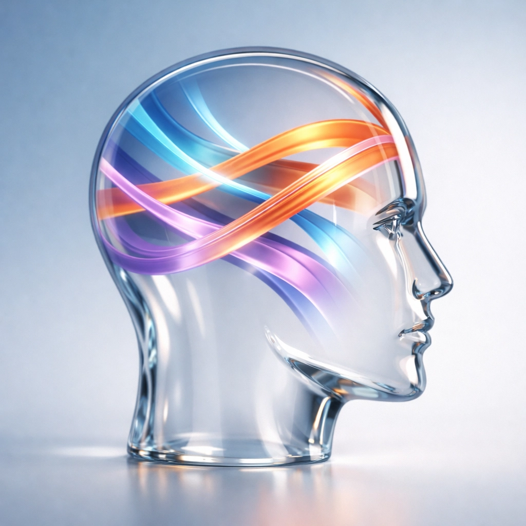 Abstract representation of cognitive pathways and brain function during ADHD psychological testing