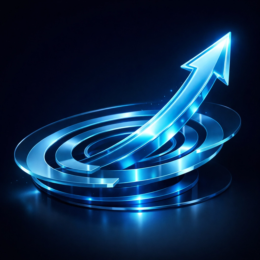 Growth arrow hitting a target symbolizing ROI from real estate lead prediction software.