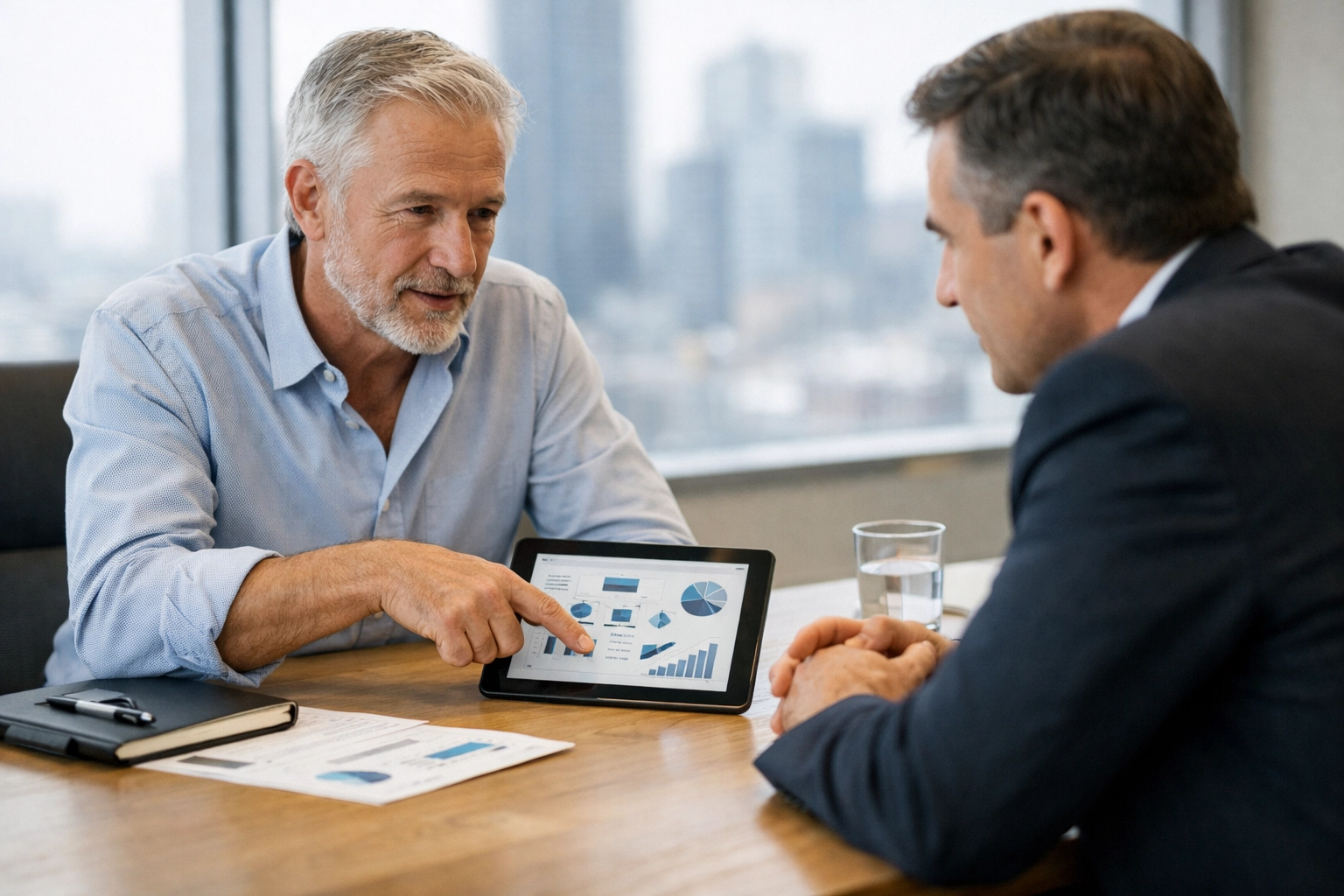 ServiceNow consulting experts discussing DORA compliance and platform ROI strategy in a corporate setting.