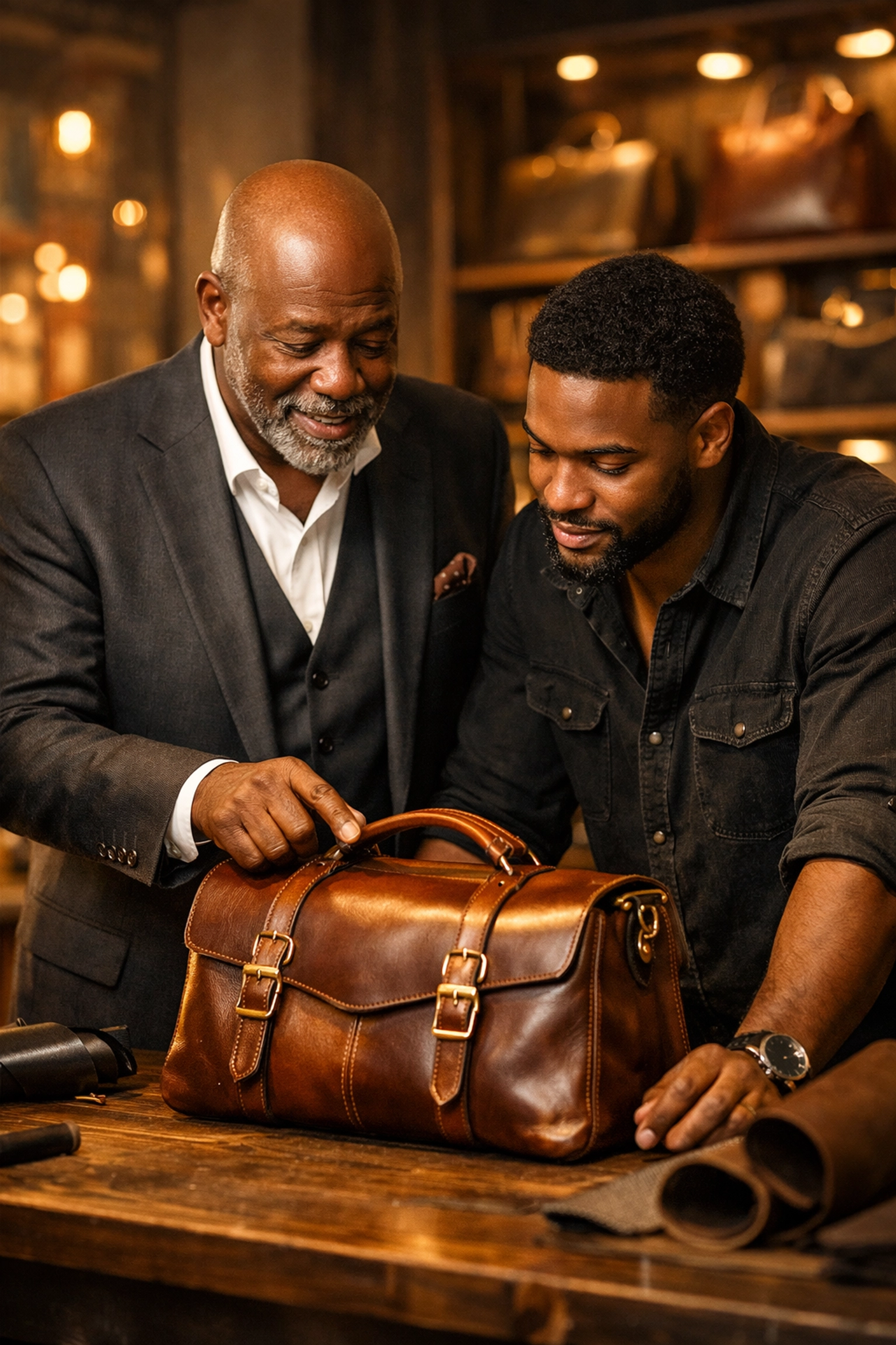 Mentorship between two Black men building community wealth through a modern money move.