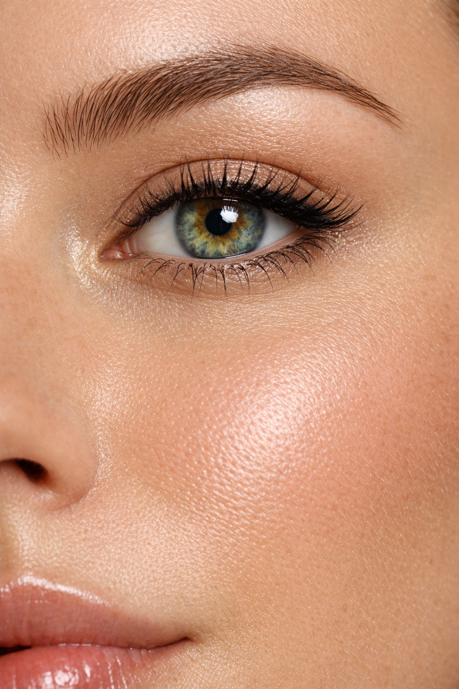 Macro beauty shot showcasing photo editing secrets to preserve natural skin texture and sharpness.