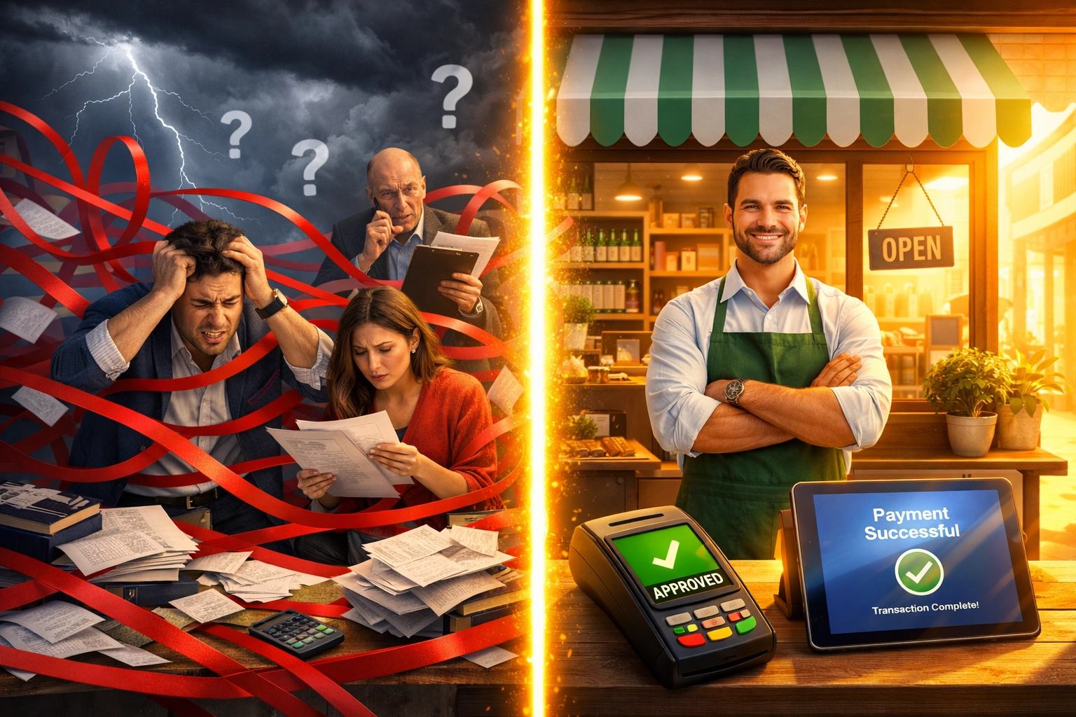 Contrast between regulatory chaos and compliant crypto merchant success with CLARITY Act