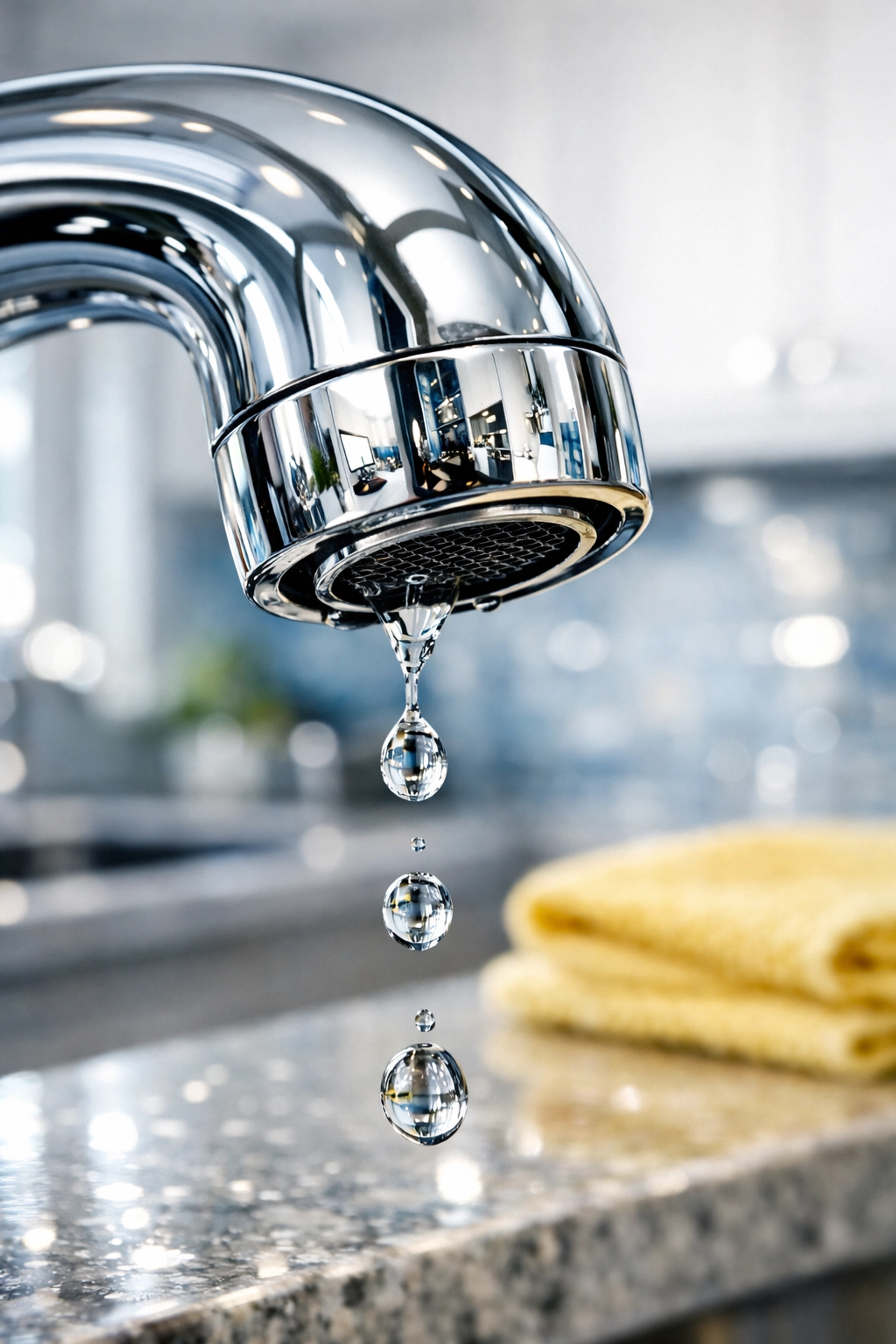 Polished chrome kitchen faucet in a Southborough home showing professional house cleaning results.