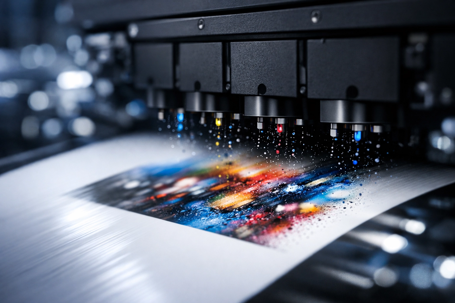 Advanced digital inkjet press delivering high-quality short run book printing with quick turnaround for authors.