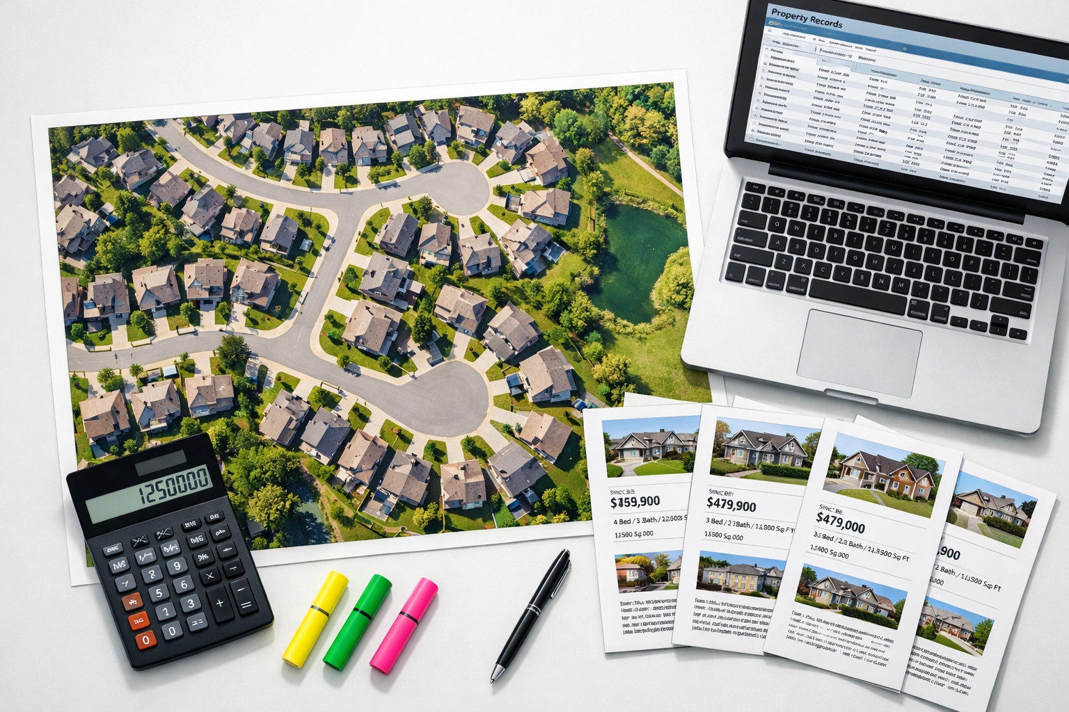 Metro Atlanta neighborhood map with MLS comparable home sales data for property tax research