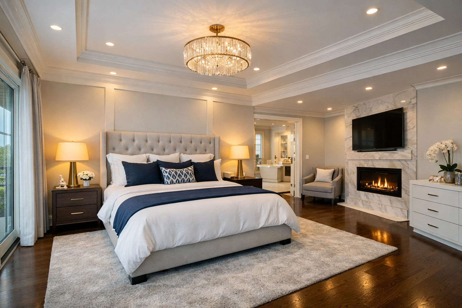 A master bedroom sanctuary in Braintree MA after a professional deep cleaning service.