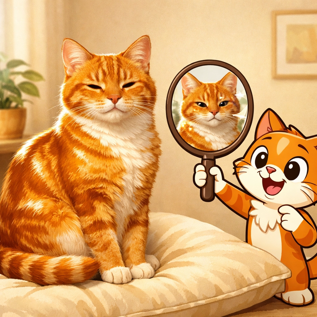 Ginger cat with shiny glossy coat from raw feeding cats diet