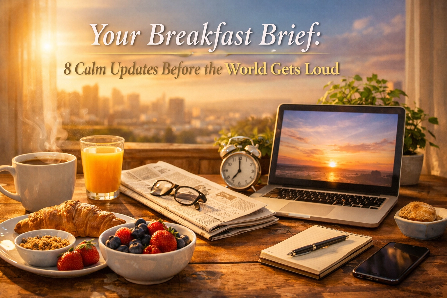 [HERO] Your Breakfast Brief: 8 Calm Updates Before the World Gets Loud