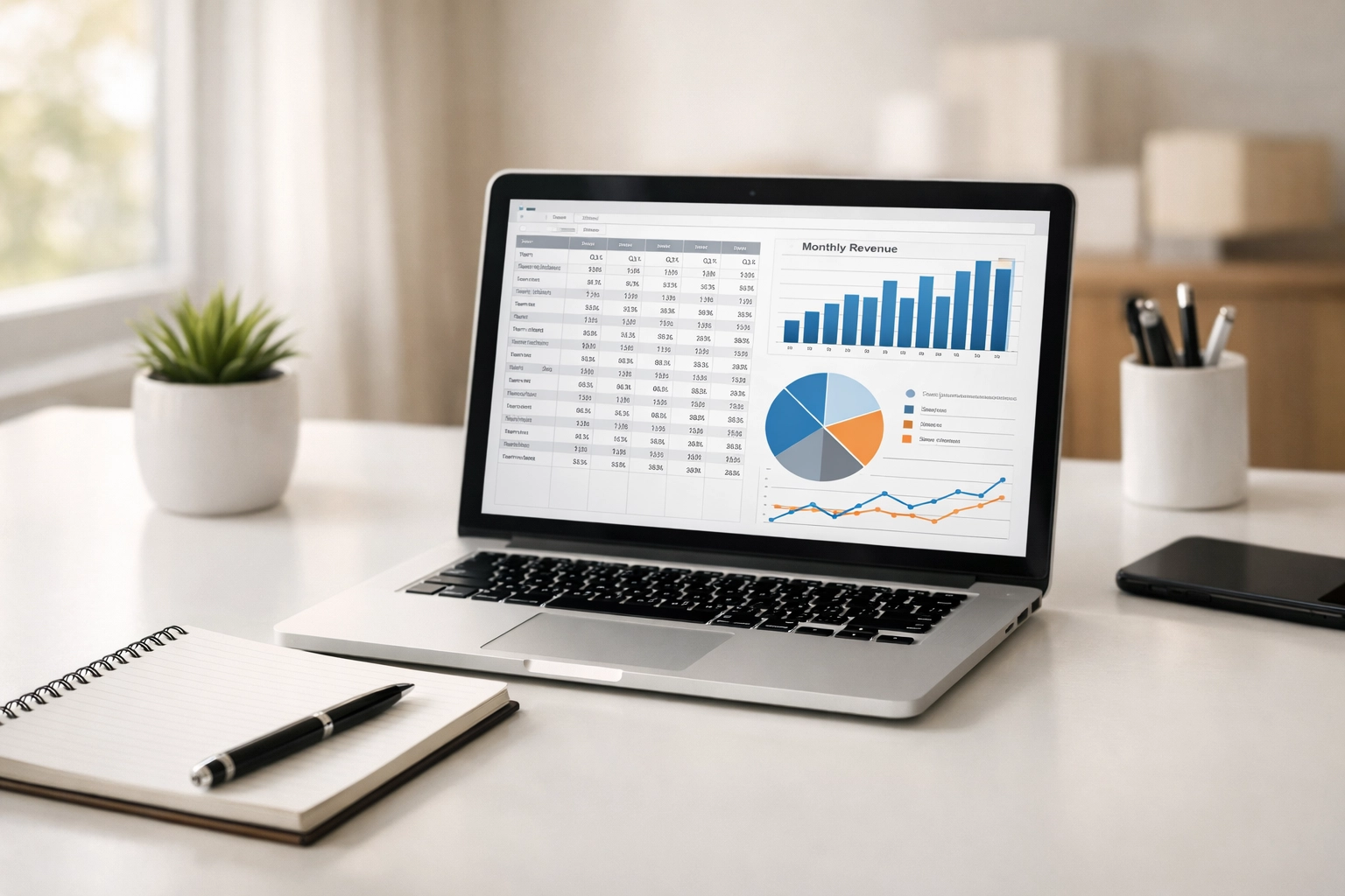 Tax professional reviewing business income data for QBI deduction calculations