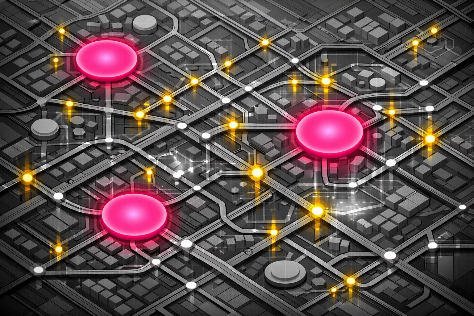 Business ecosystem network map showing infrastructure and untapped monetization opportunities
