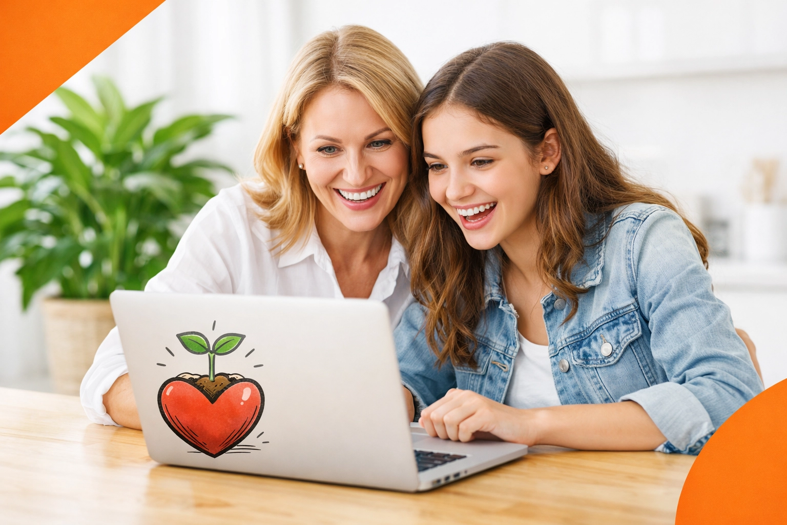 A mother and daughter using an online life skills platform to prepare for the responsibilities of adulthood together.