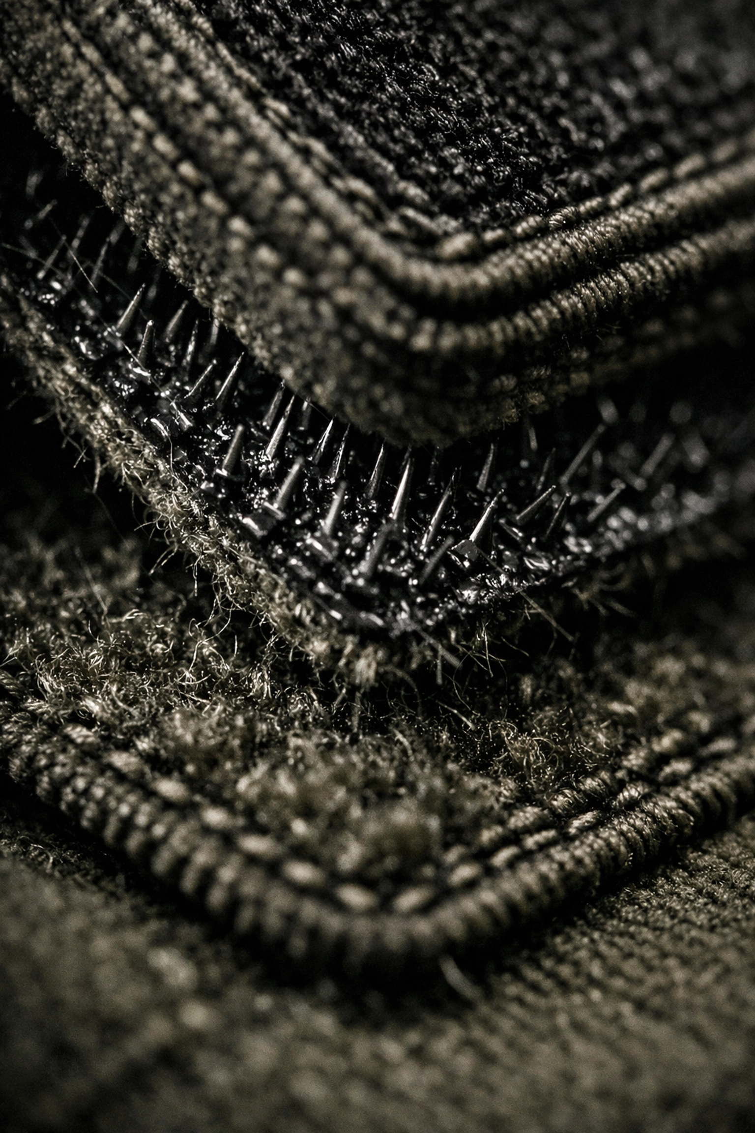 Close-up of hook and loop fastener on tactical morale patch showing interlocking mechanism