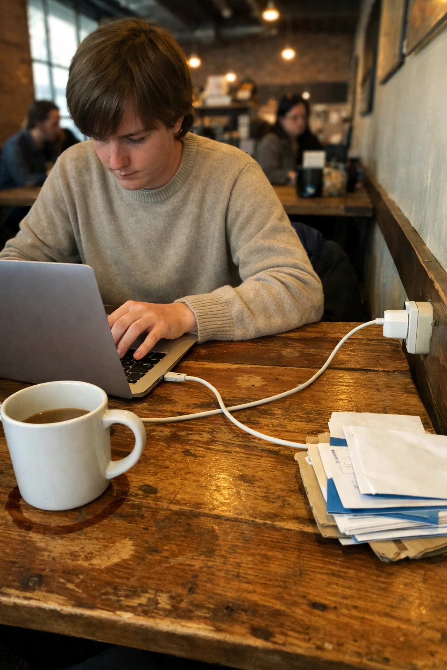 Professional working at Summit Coffee in Raleigh, illustrating the productive co-living lifestyle and smart savings.
