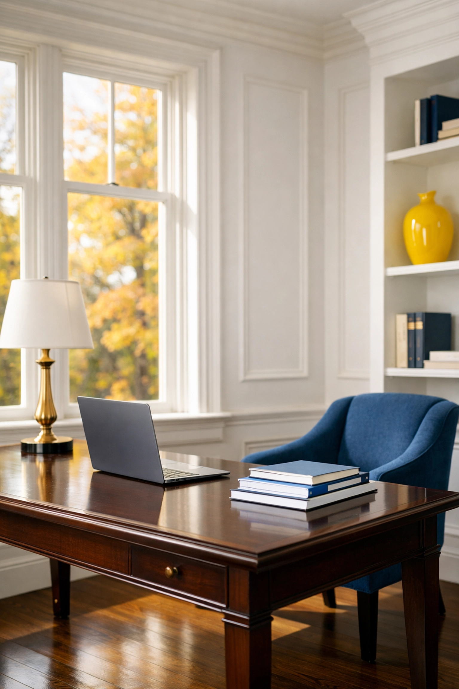 Clean home office in a historic Worcester residence showing professional maid service results.
