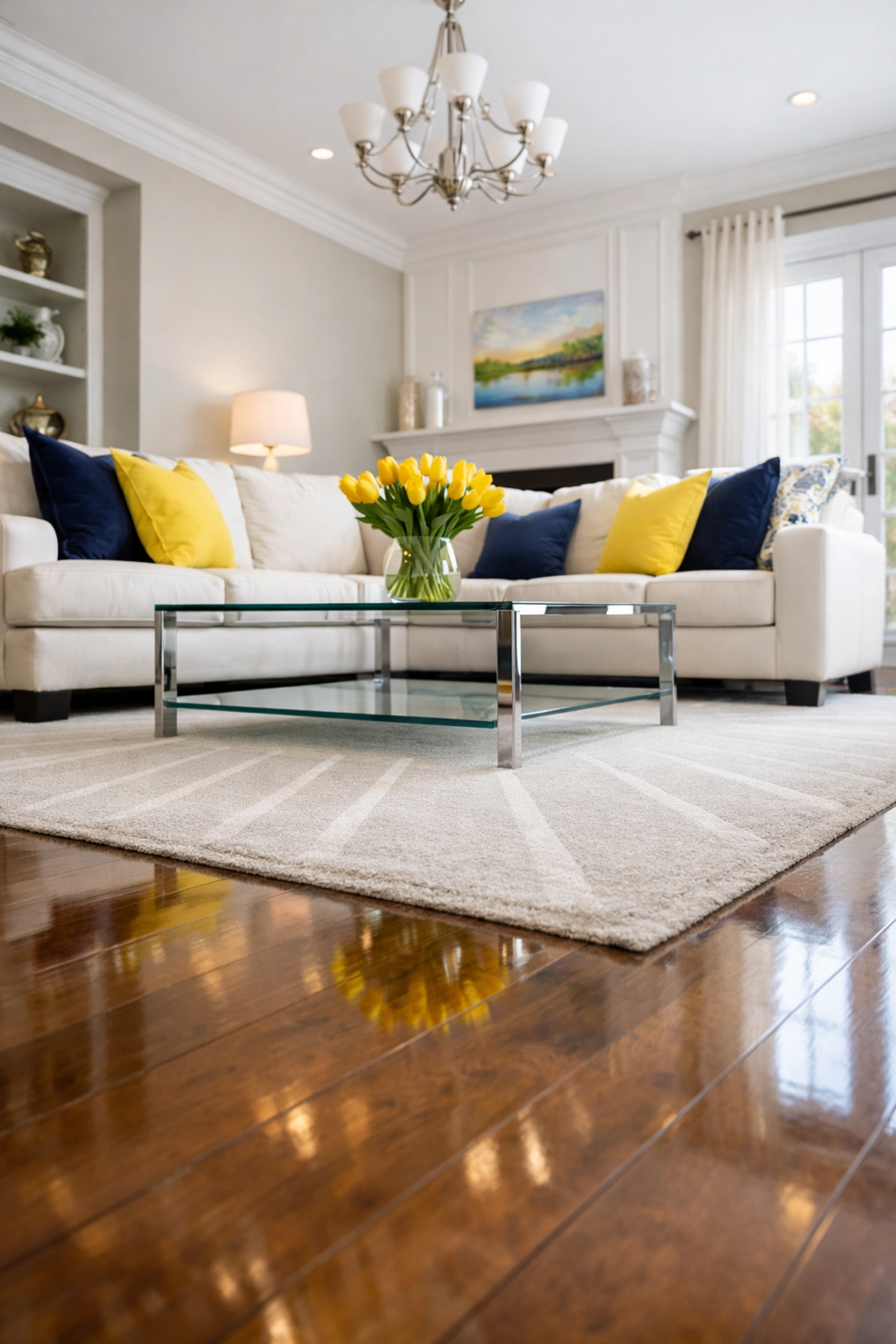 Clean Massachusetts living room showcasing high-end residential cleaning MA and spring refresh results.