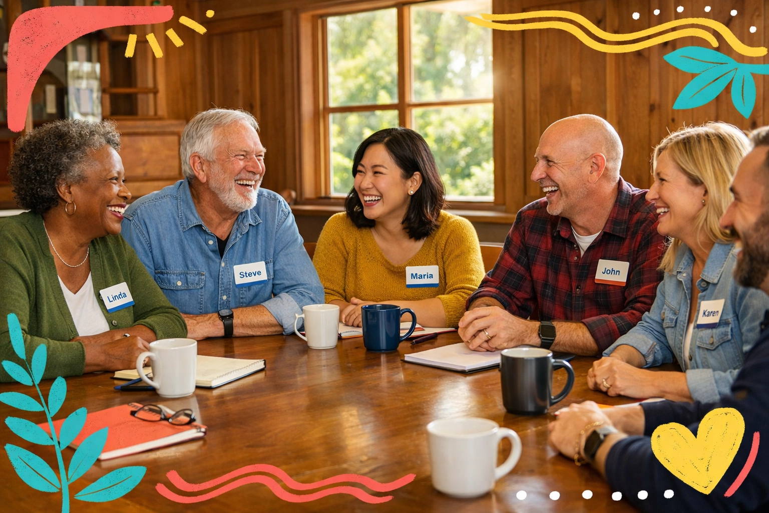 Community meeting in Acworth with residents networking at local civic organization