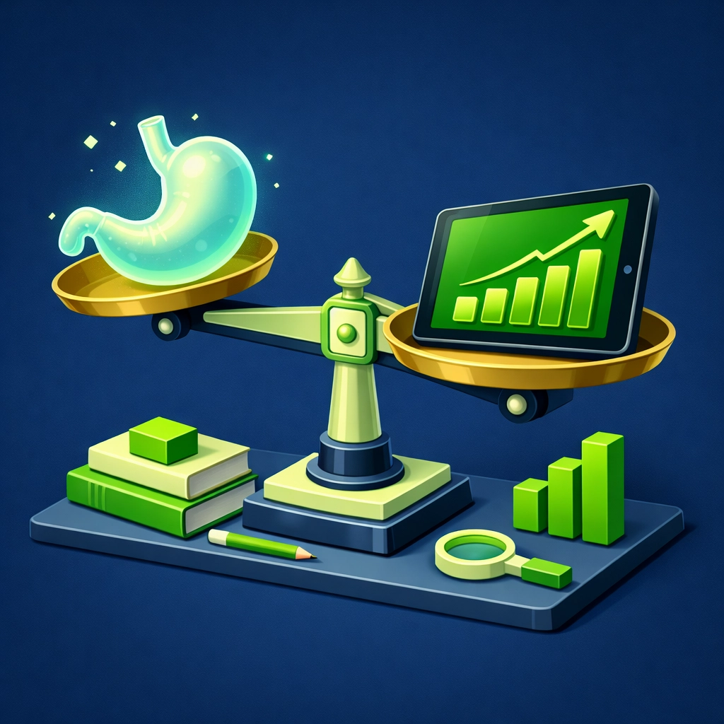 Illustration of football betting data strategies analytics outweighing gut feeling on a balance scale.