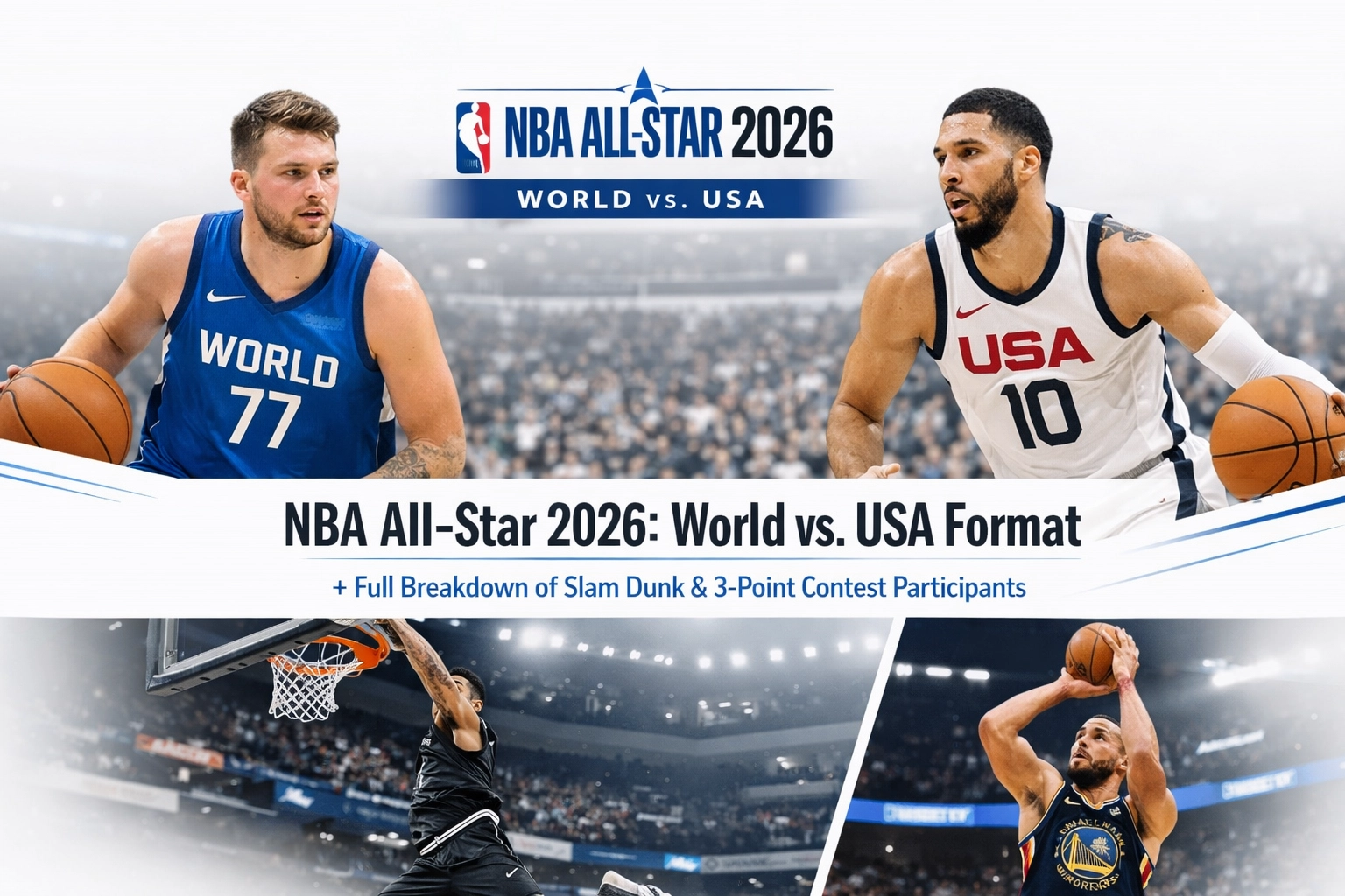 [HERO] NBA All-Star 2026: World vs. USA Format + Full Breakdown of Slam Dunk & 3-Point Contest Participants
