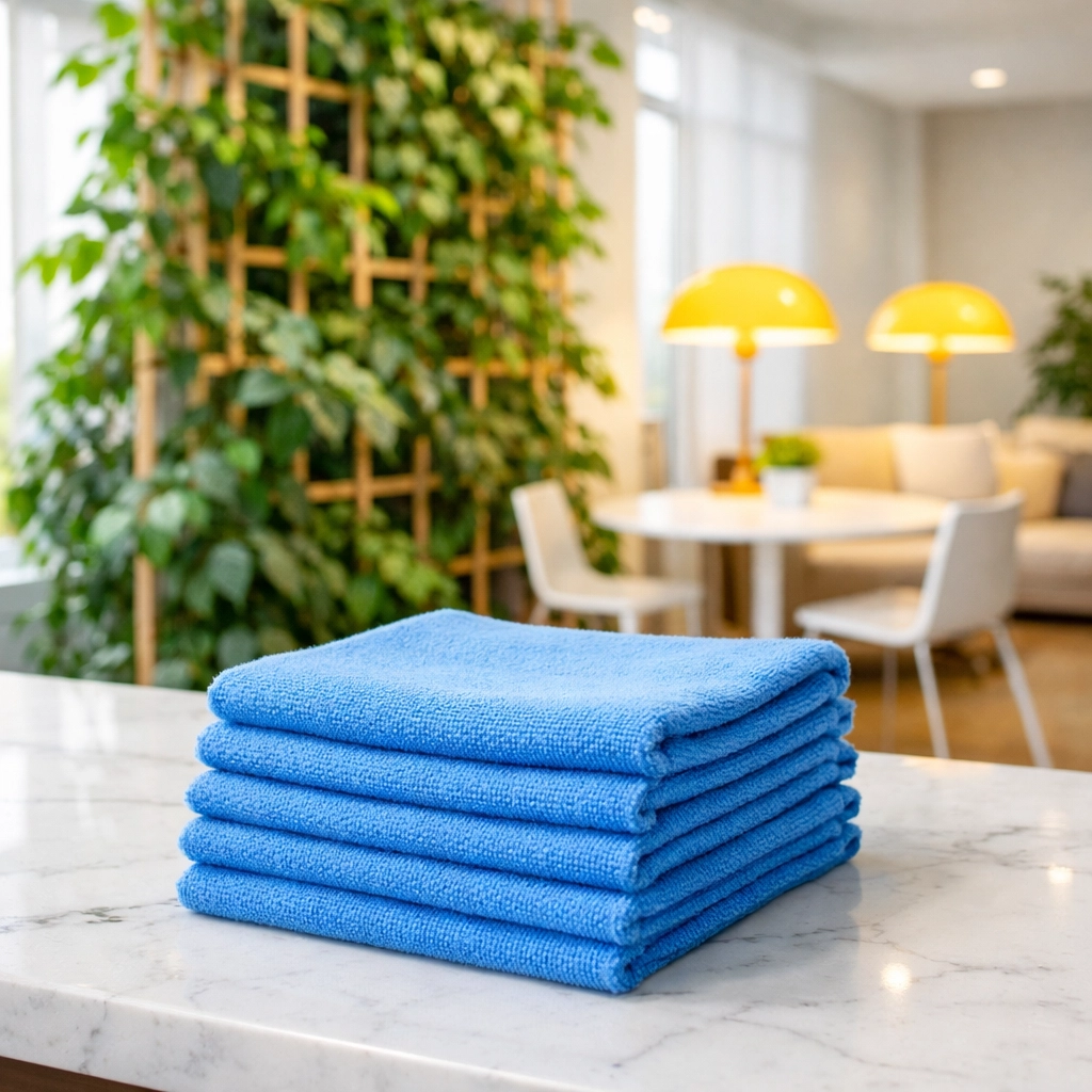 Eco-friendly office cleaning in Burlington using green products and microfiber for a healthy workspace.
