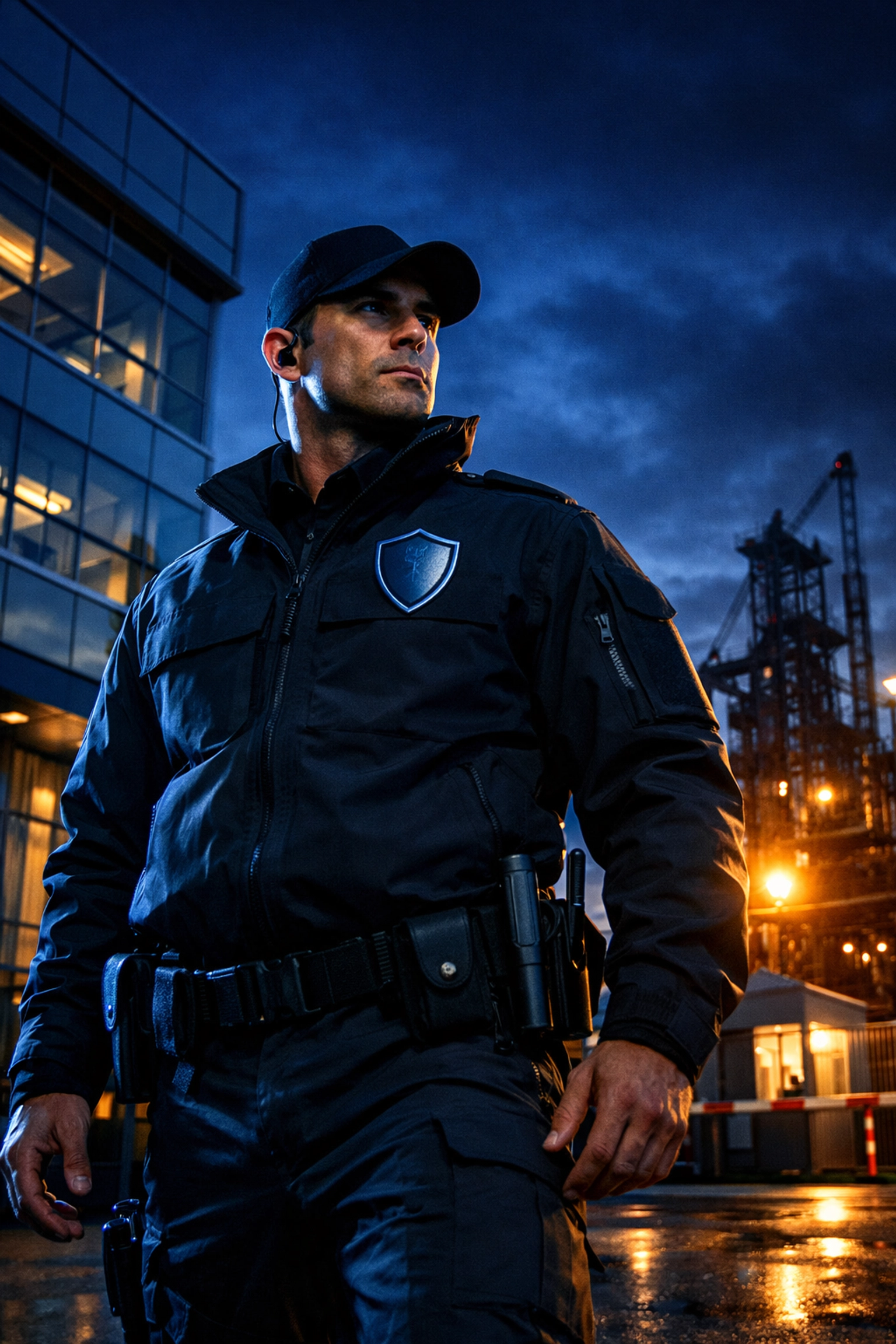 Security officer providing professional industrial and construction site protection at a facility in Richmond.