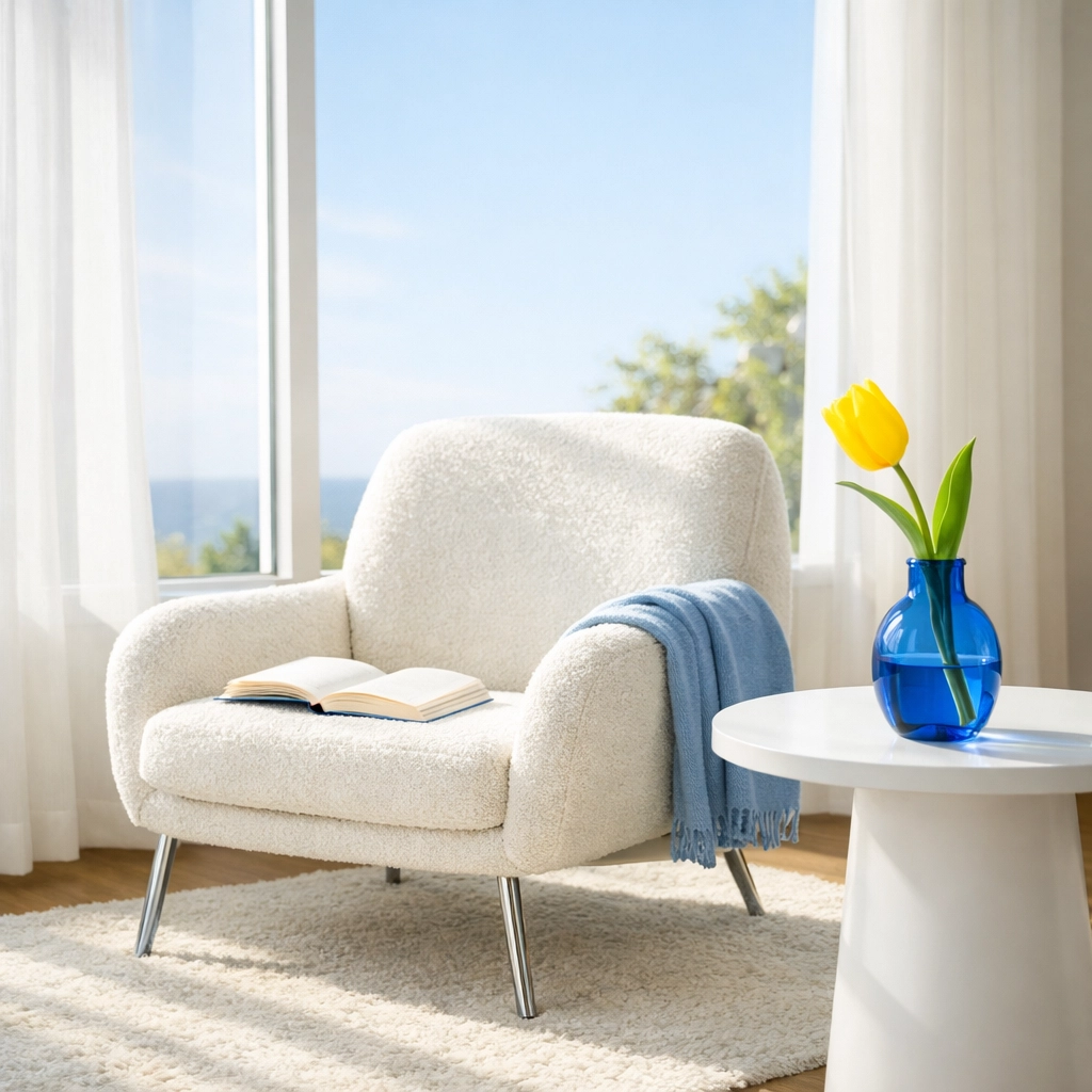 A sun-drenched, dust-free corner of a home representing a healthy sanctuary after deep cleaning in Marblehead.