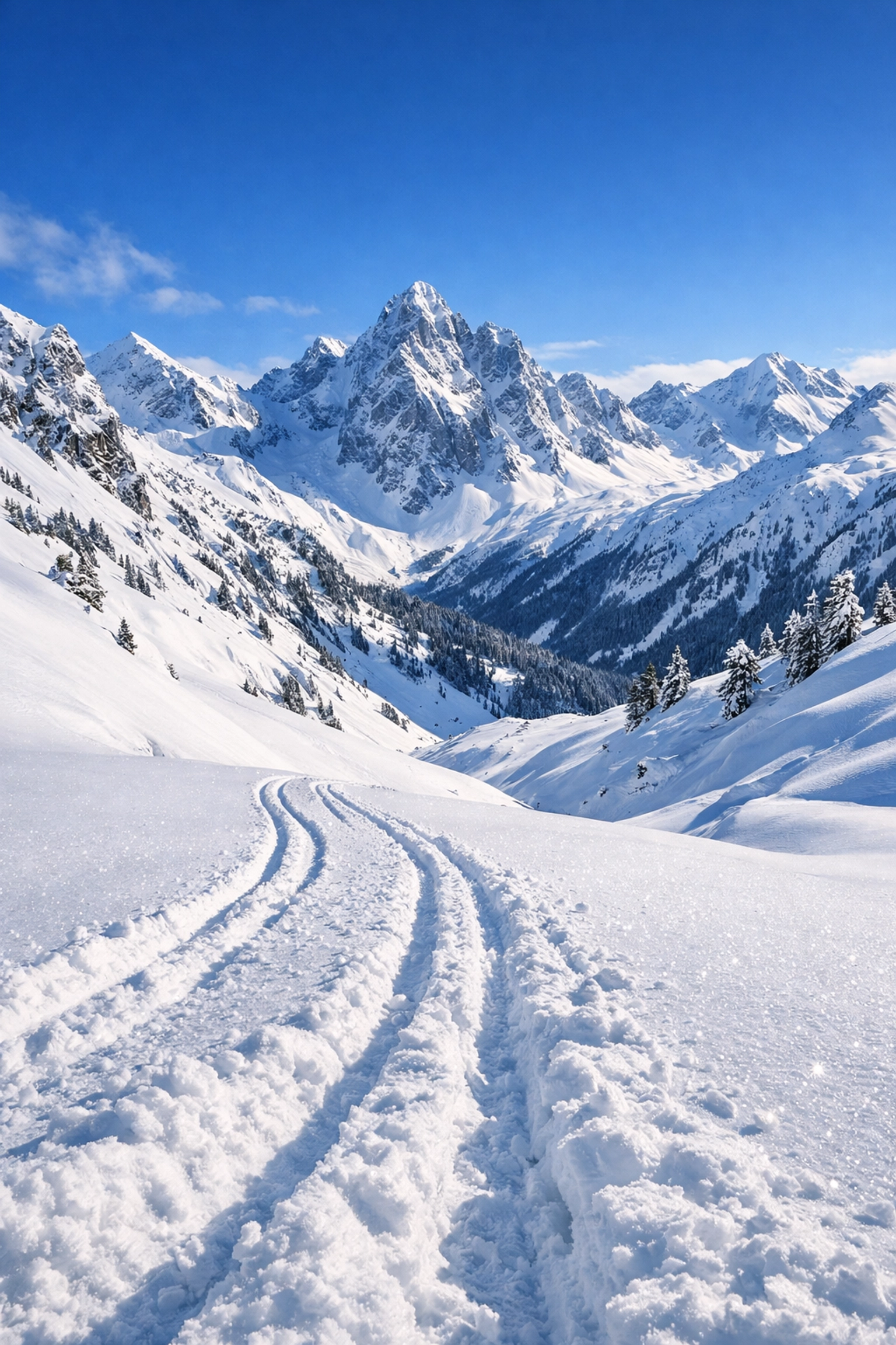 Snow-covered mountain slopes near Lake Tahoe where deadly avalanche occurred
